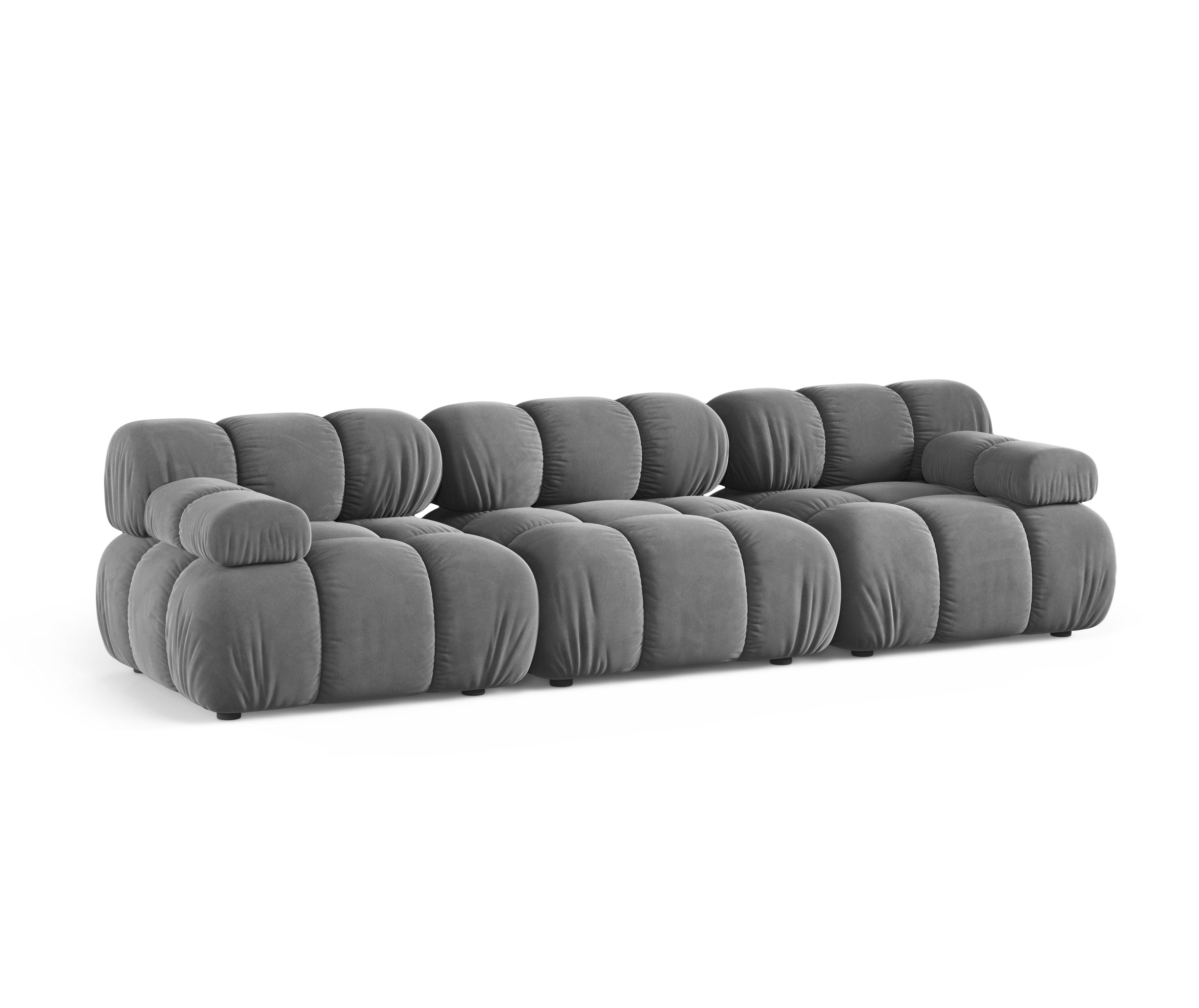 Sofa modułowa 3-osobowa BELLIS jasnoszary welur