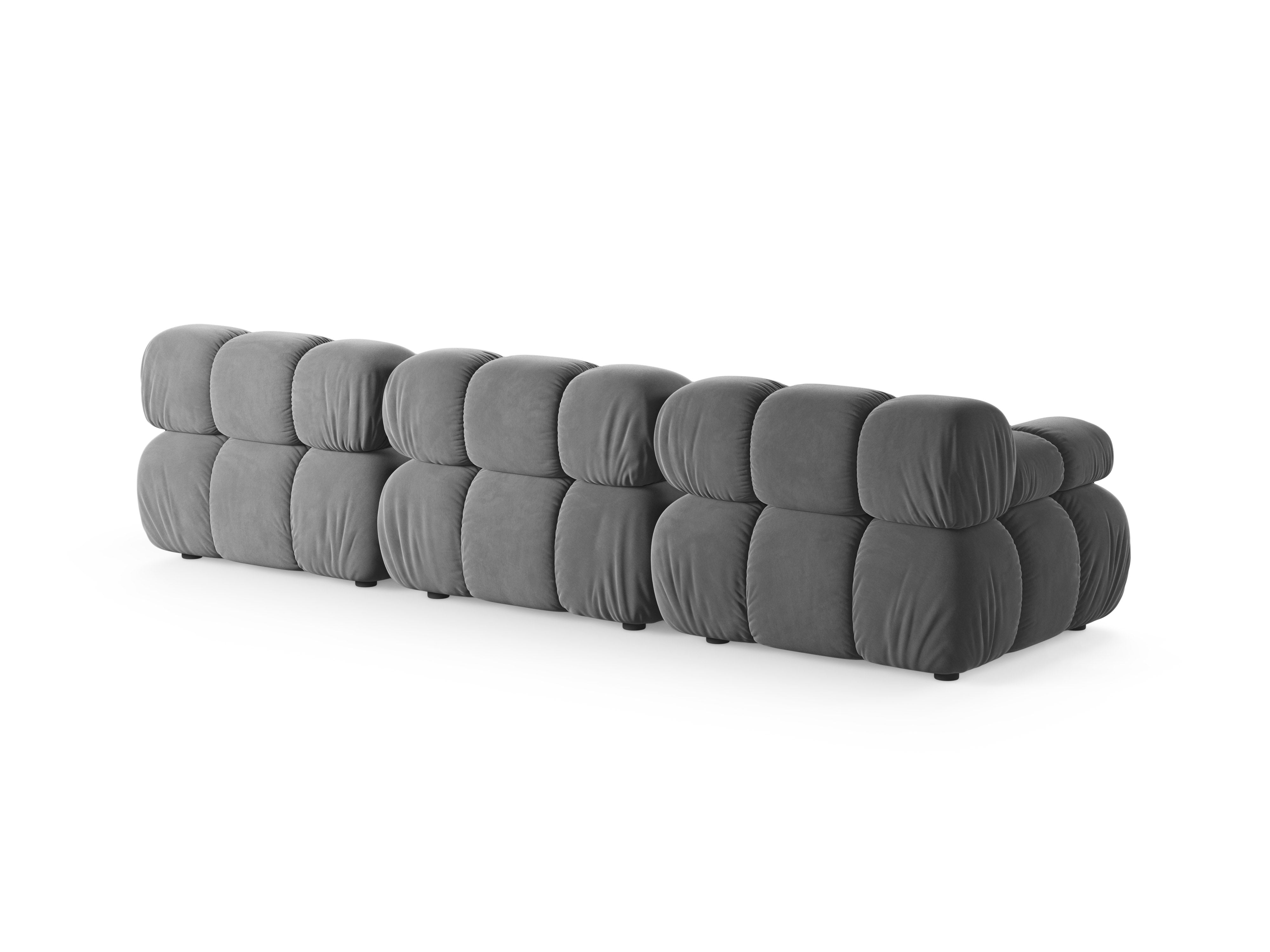 Sofa modułowa 3-osobowa BELLIS jasnoszary welur