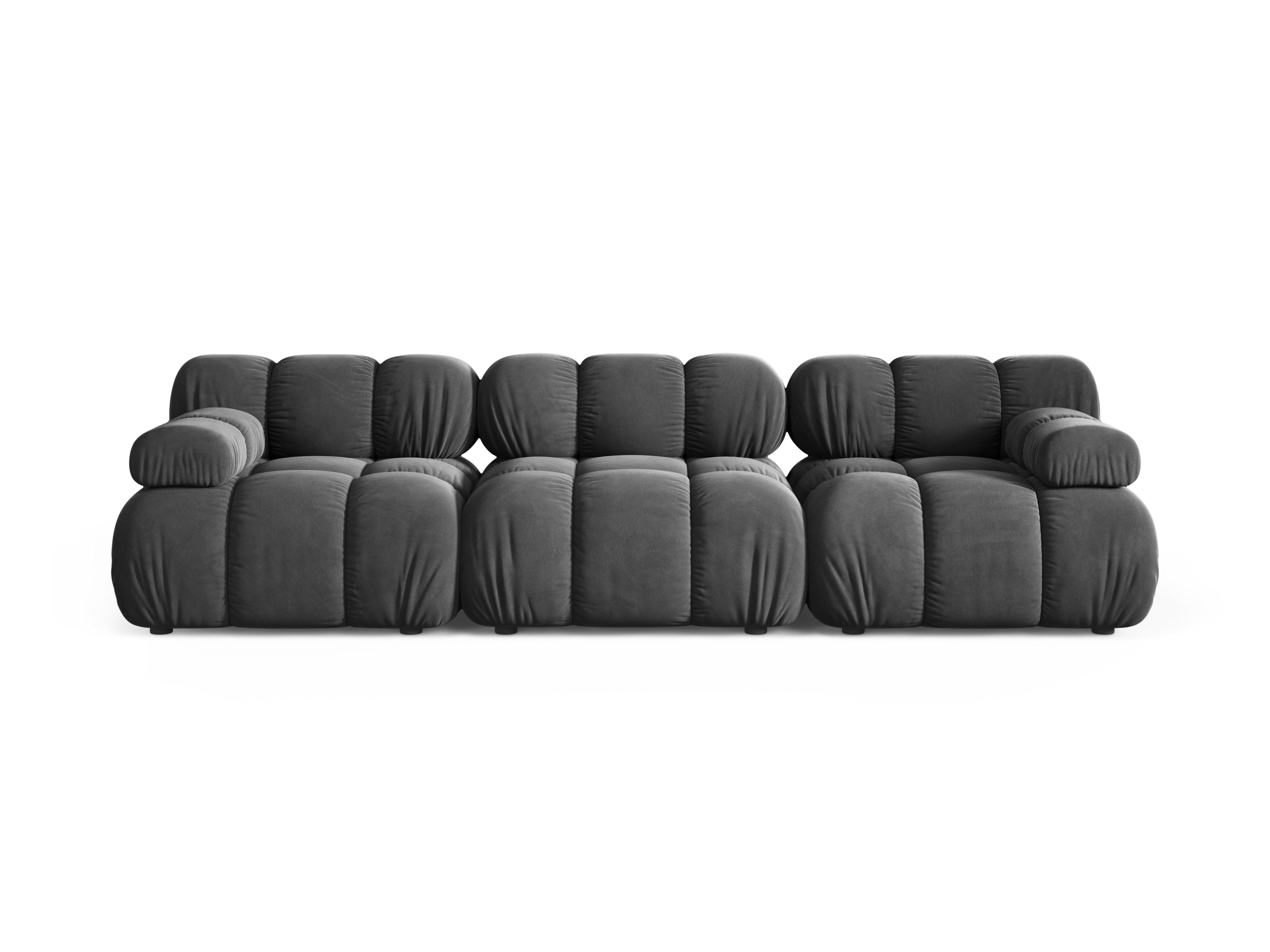 Sofa modułowa 3-osobowa BELLIS szary welur