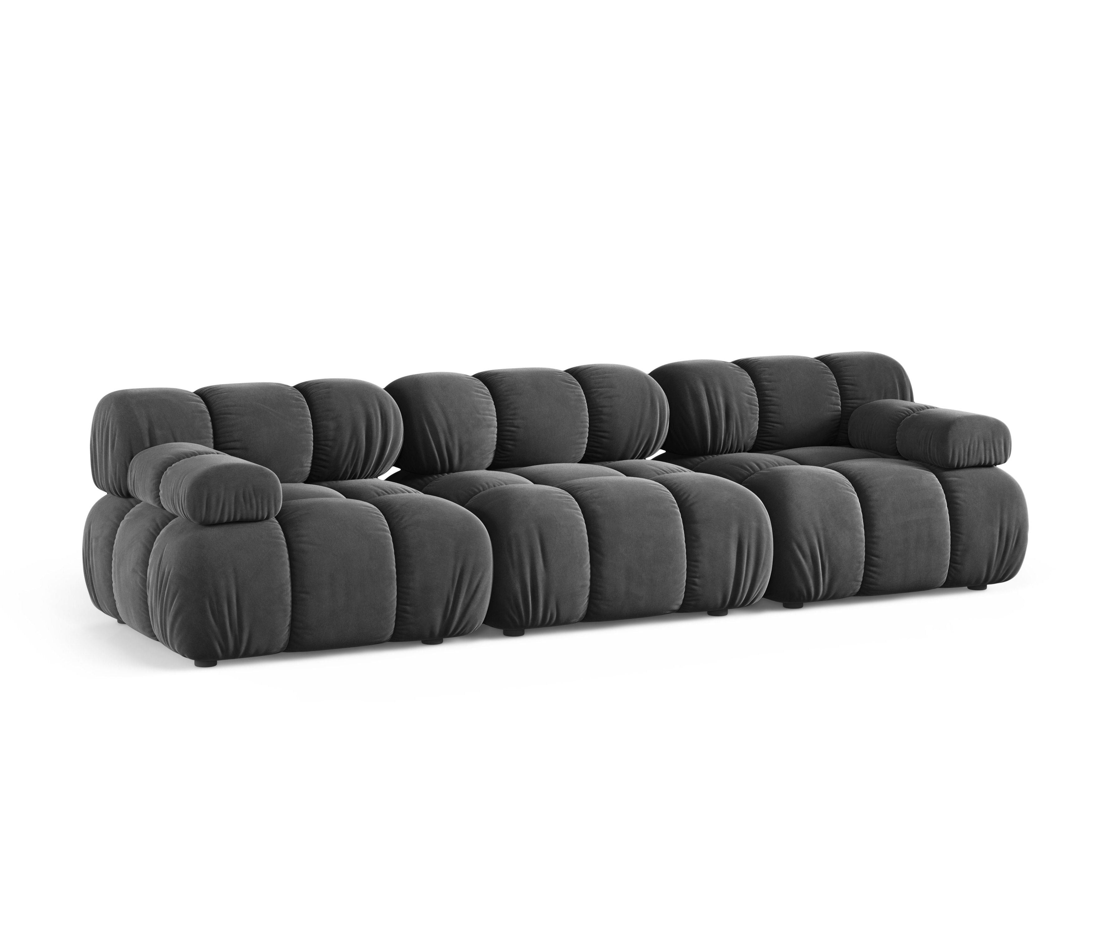 Sofa modułowa 3-osobowa BELLIS szary welur