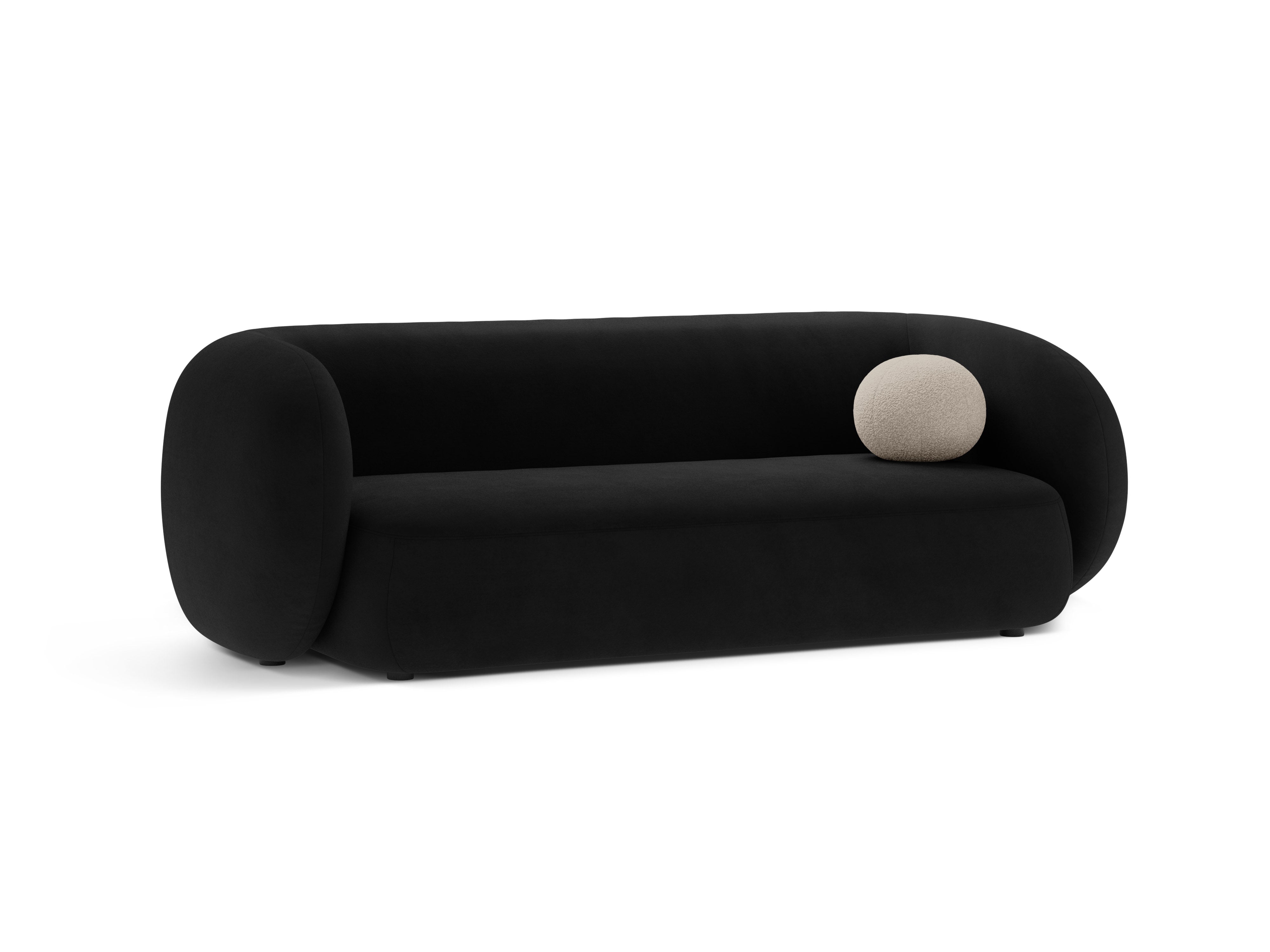 Sofa aksamitna 3-osobowa KATE czarny