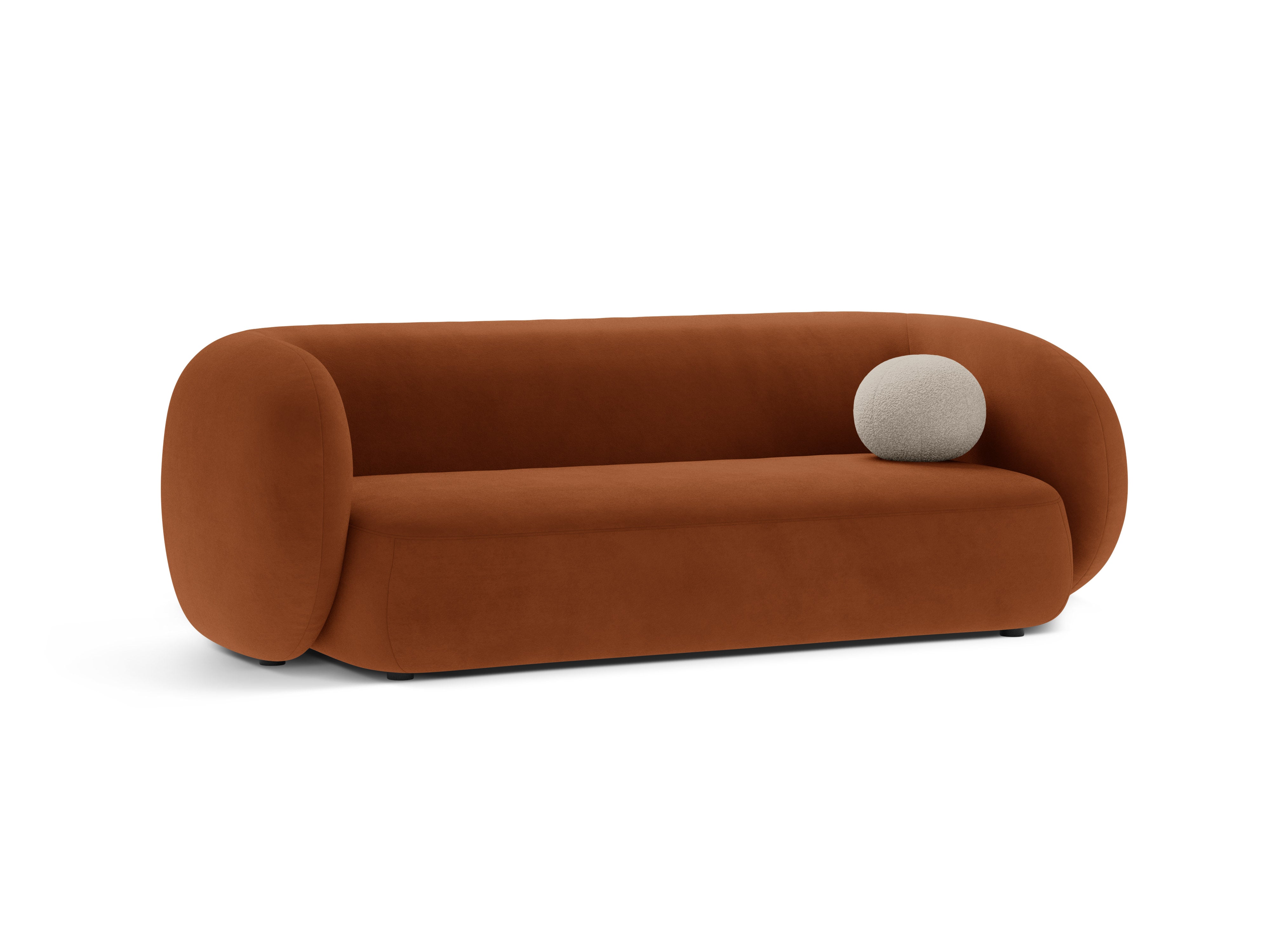 Sofa aksamitna 3-osobowa KATE terracotta – Micadoni