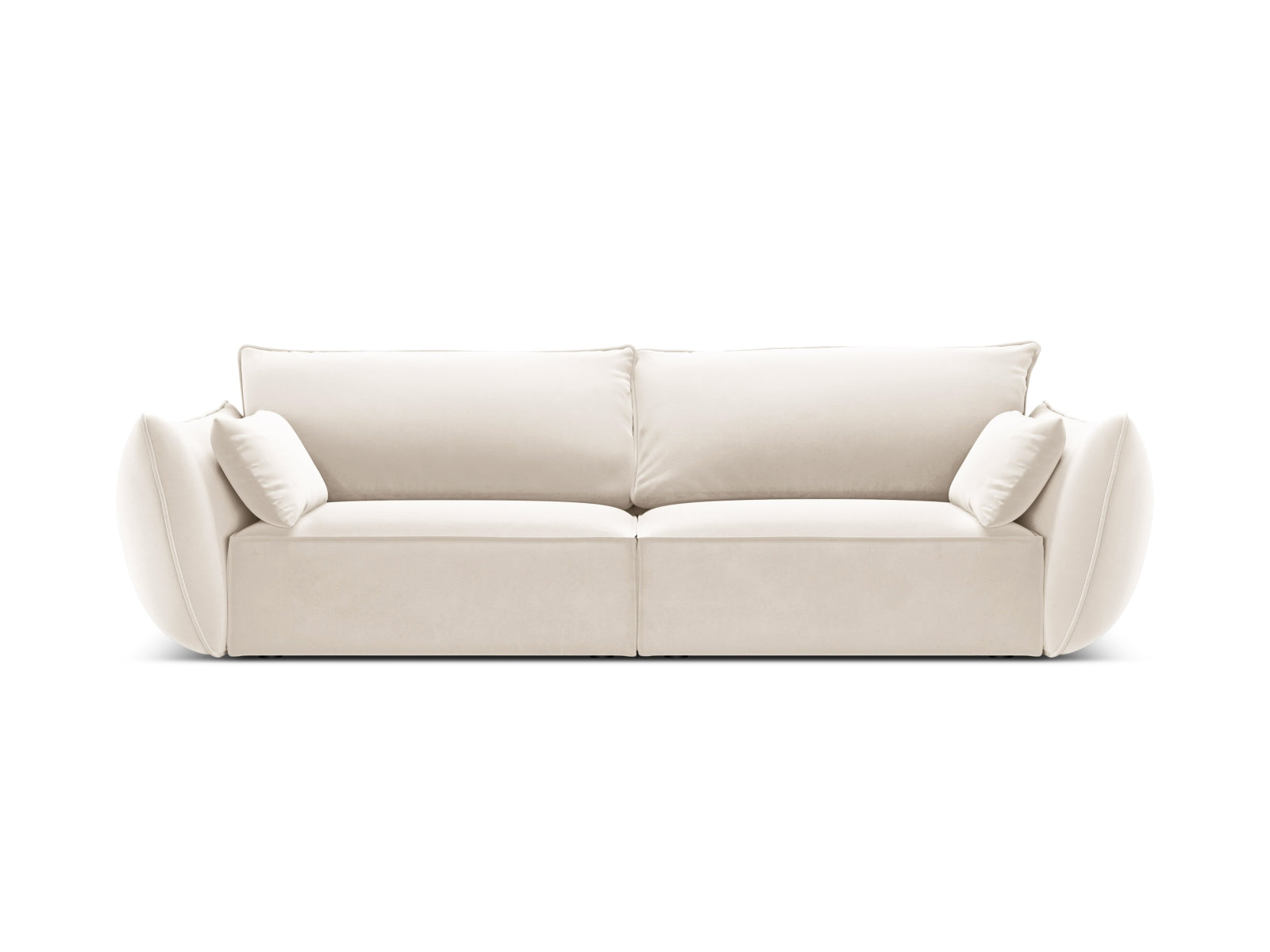 Sofa aksamitna 3-osobowa KAELLE jasnobeżowy – Micadoni