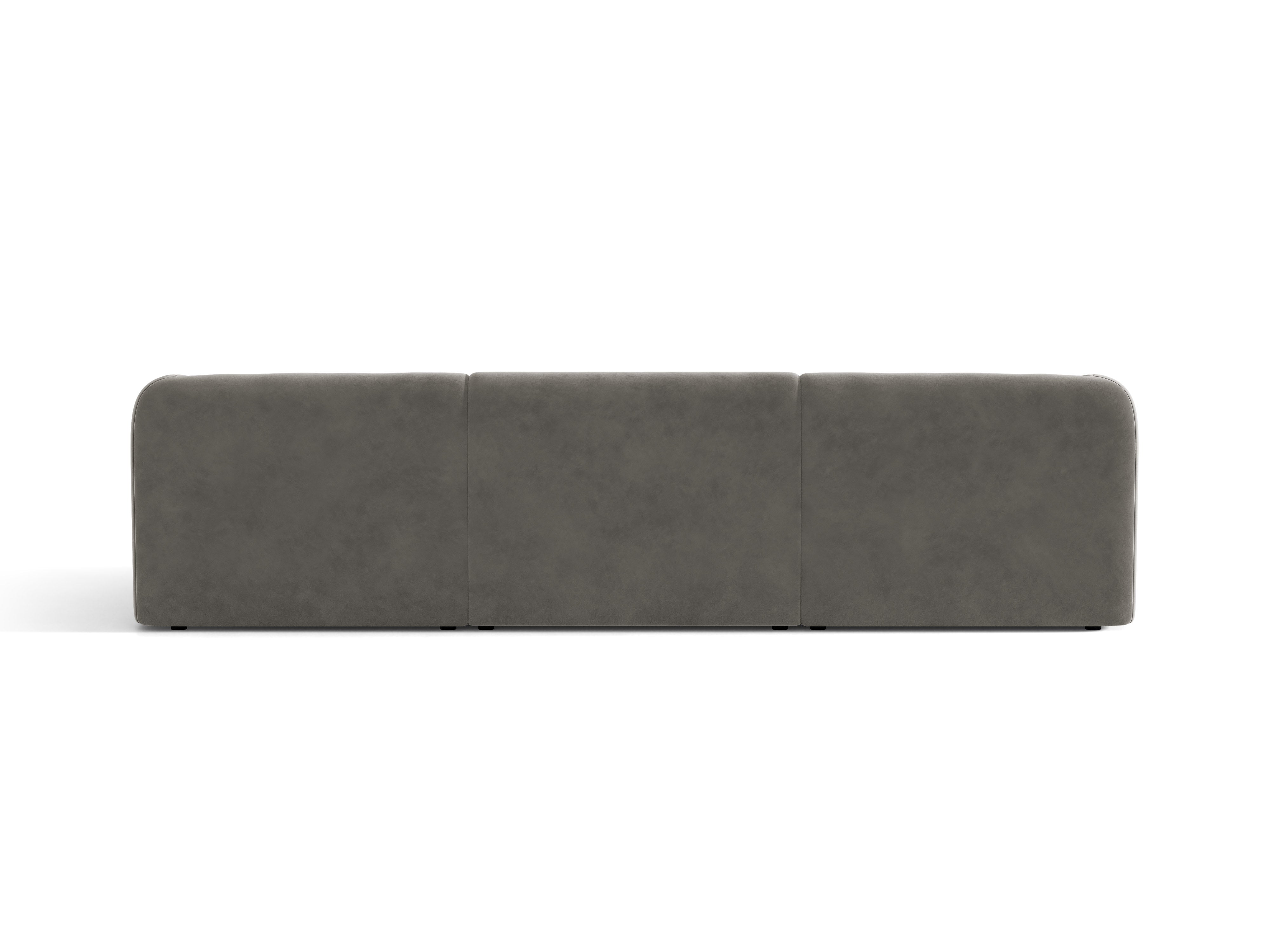 Sofa aksamitna 3-osobowa MILEY jasnoszary