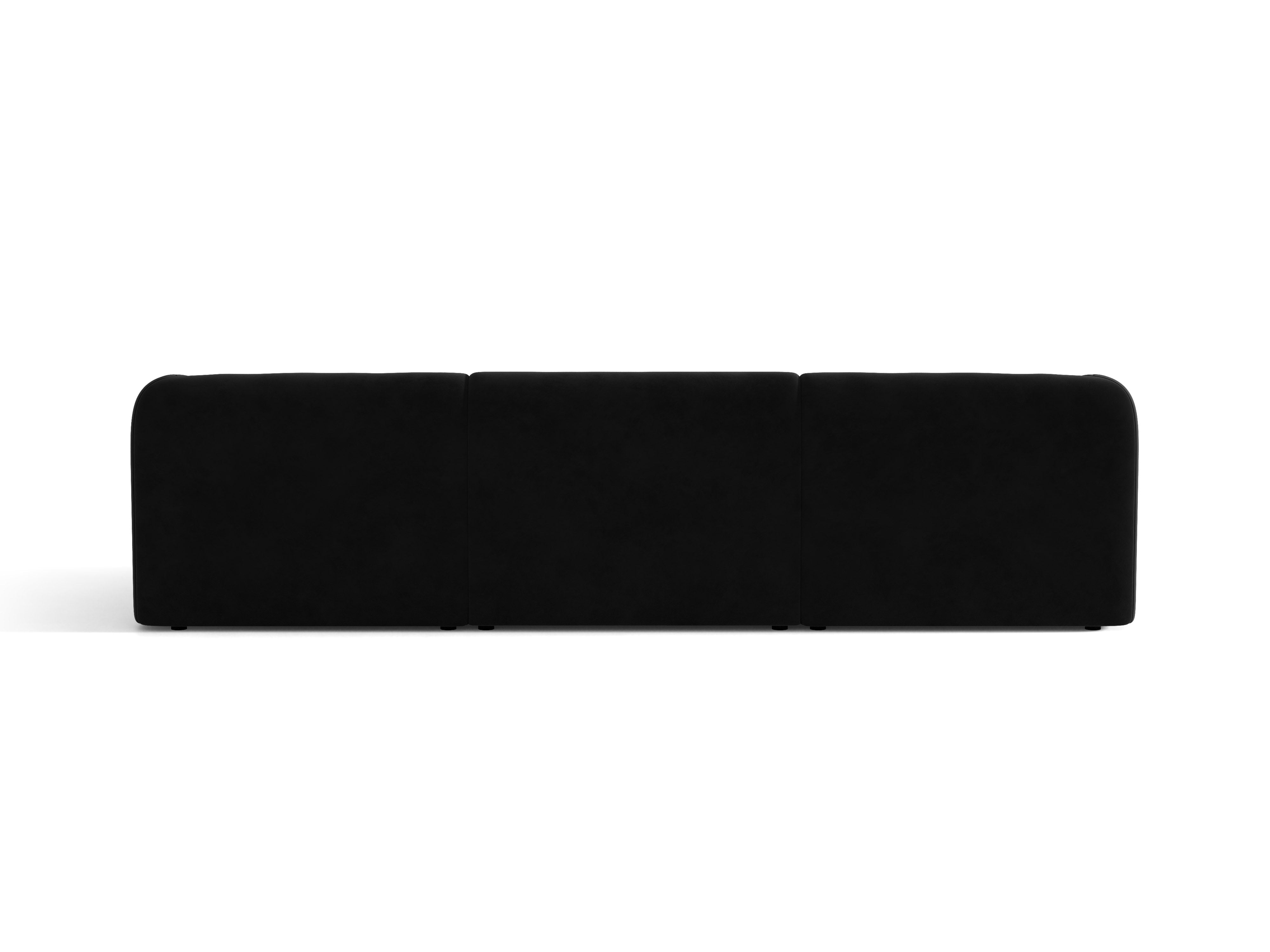Sofa aksamitna 3-osobowa MILEY czarny