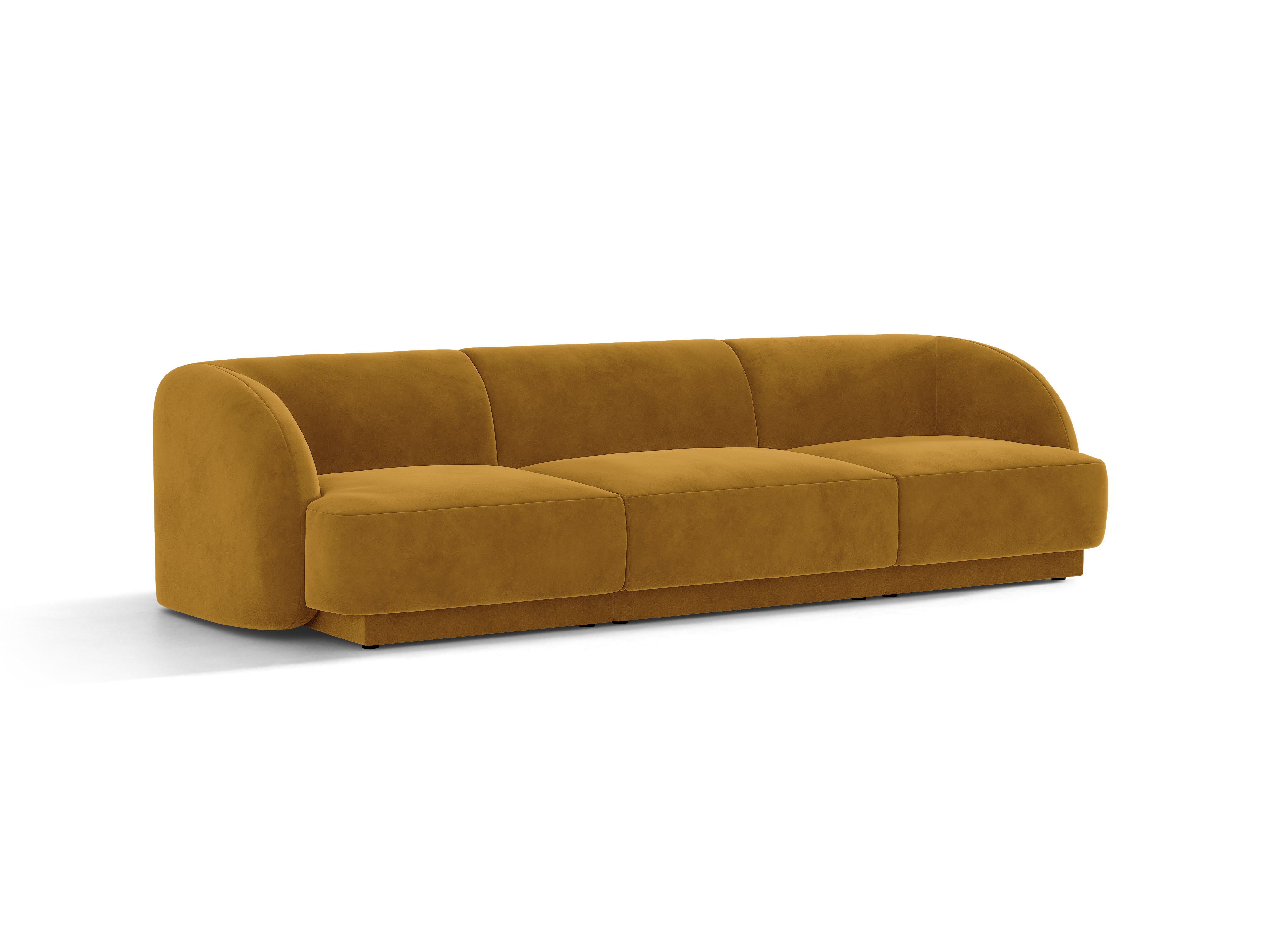 Sofa aksamitna 3-osobowa MILEY żółty