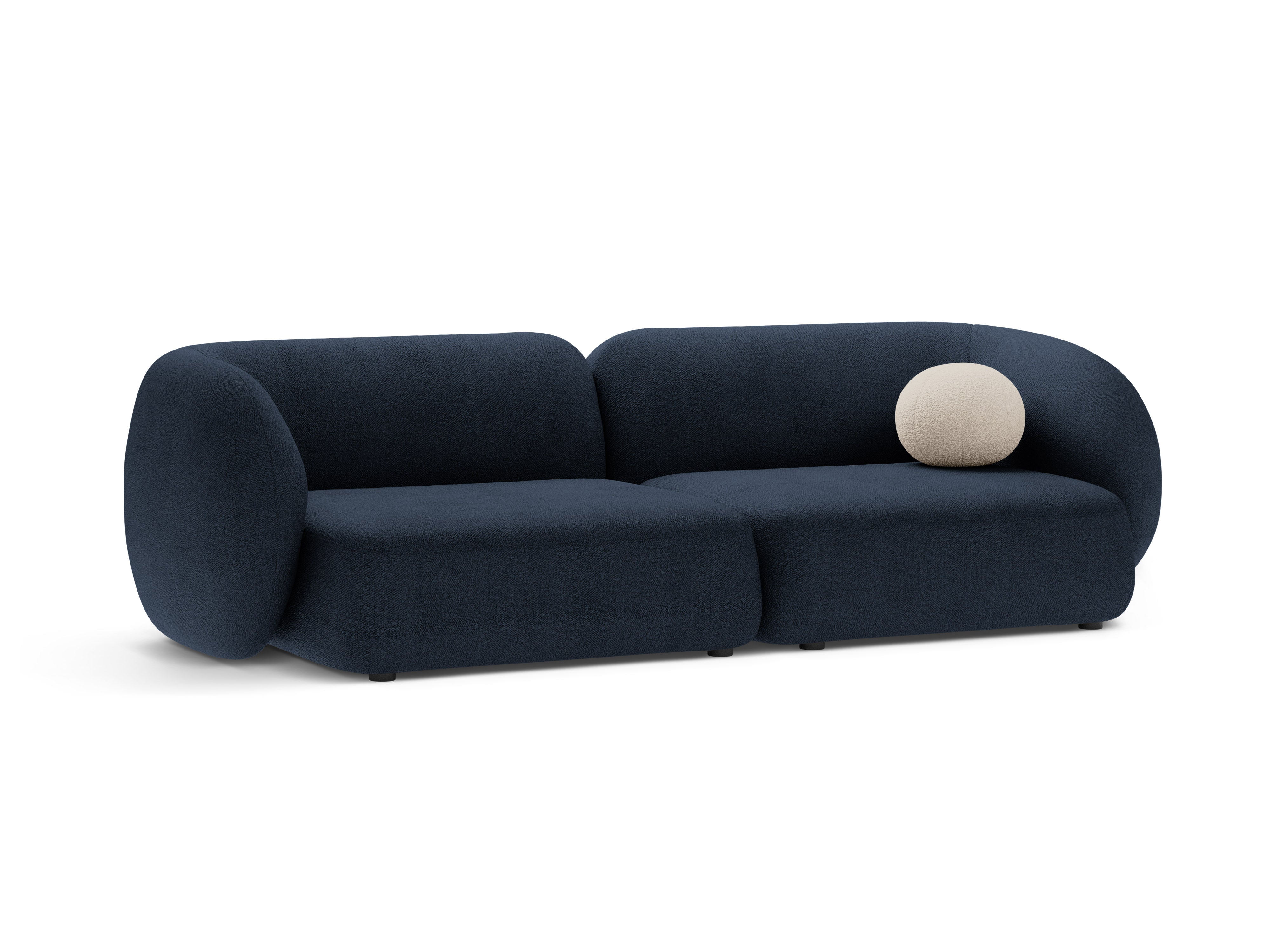 Sofa 4-osobowa KATE granatowy boucle – Micadoni