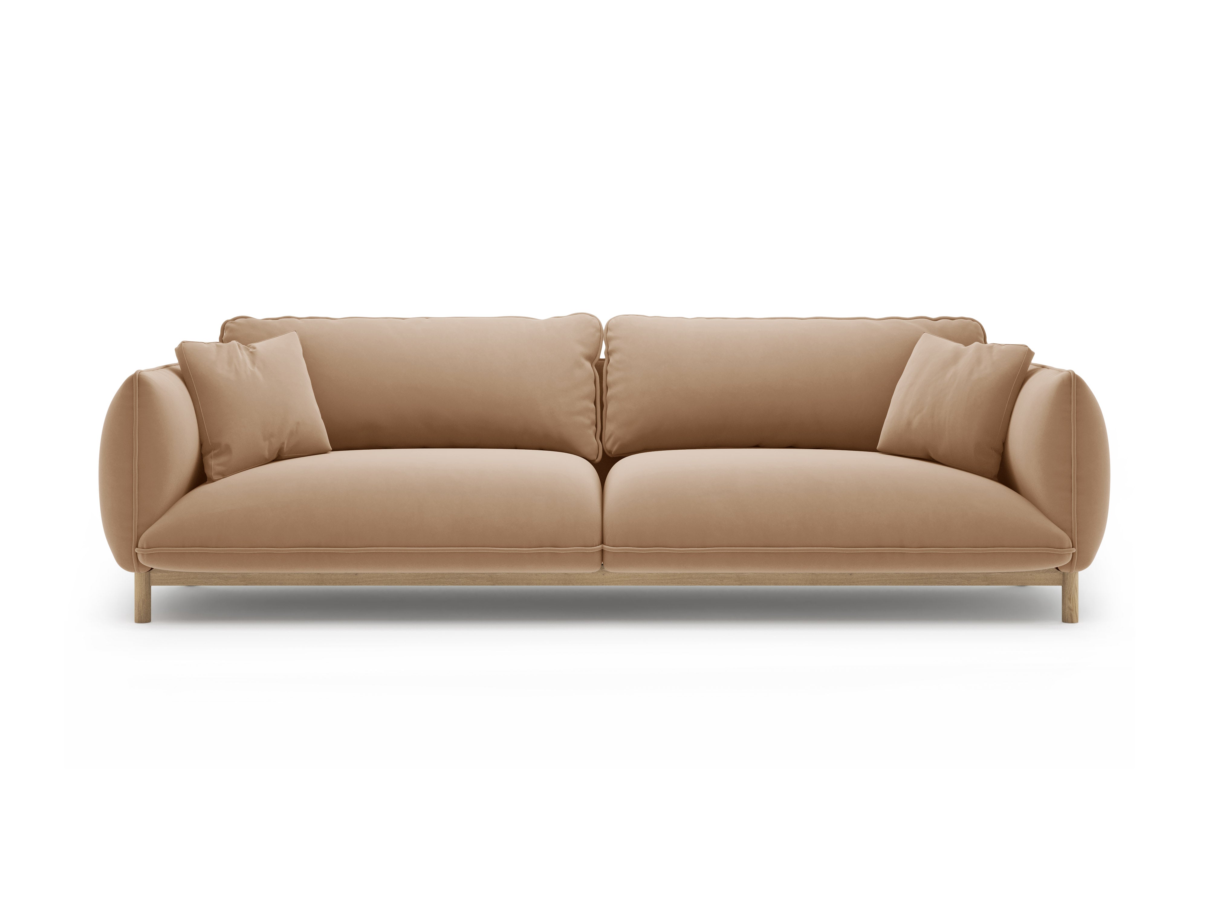 Sofa aus Samt für 4 Personen ADA sandfarben