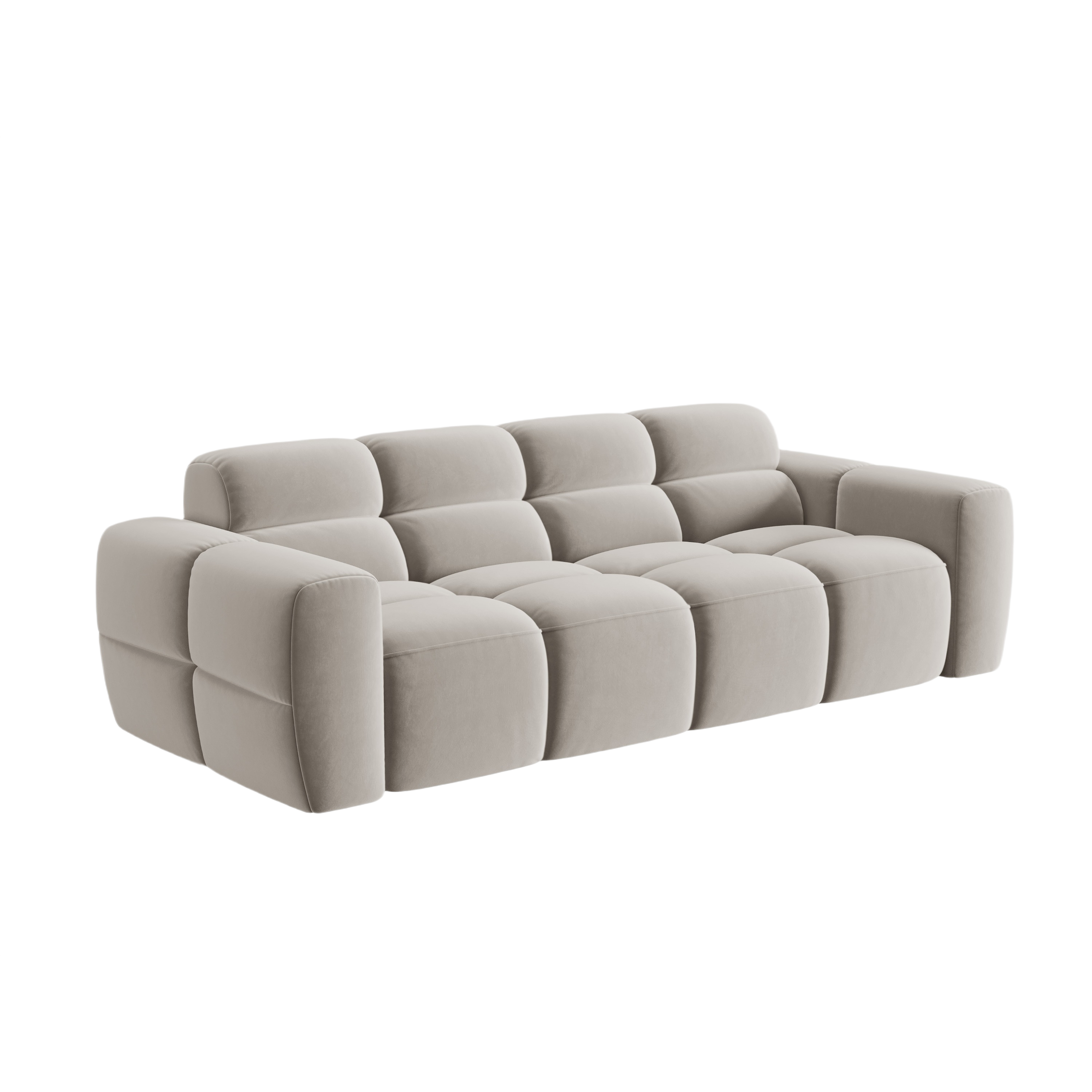 Velvet sofa for 4 people LISA light beige [Monika] [Julia spr]