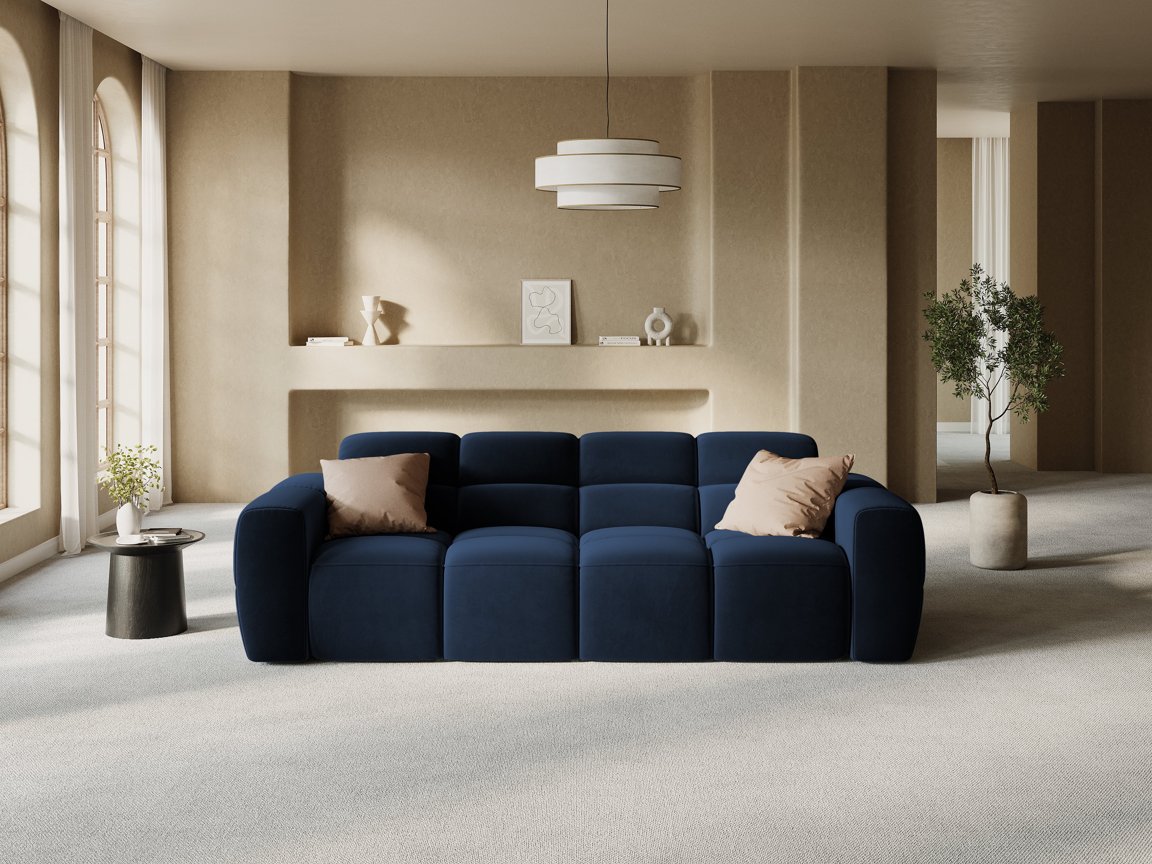 4-seater sofa LISA dark blue chenille [Monika] [Julia spr]
