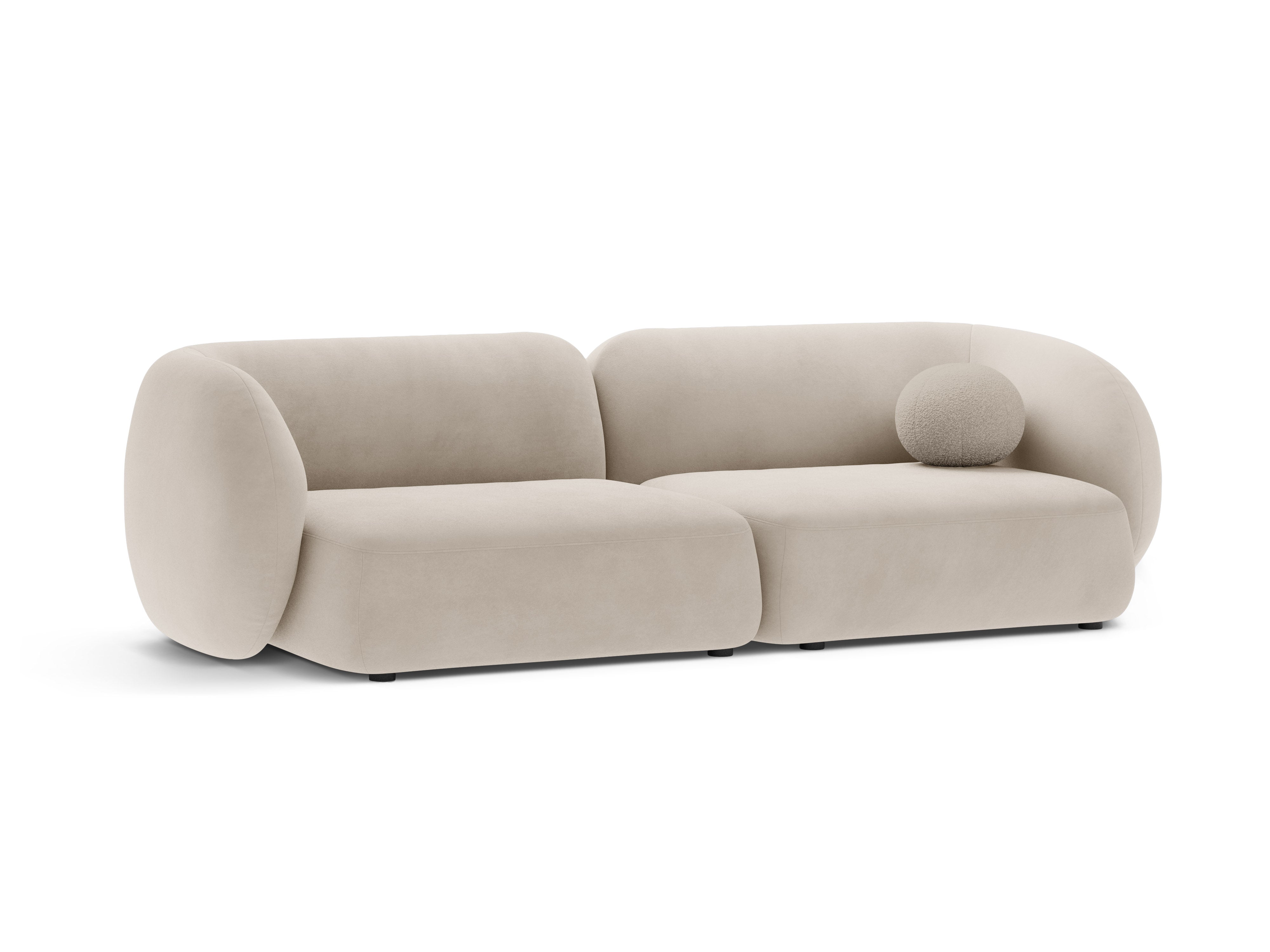Sofa 4-osobowa aksamitna KATE beżowy – Micadoni