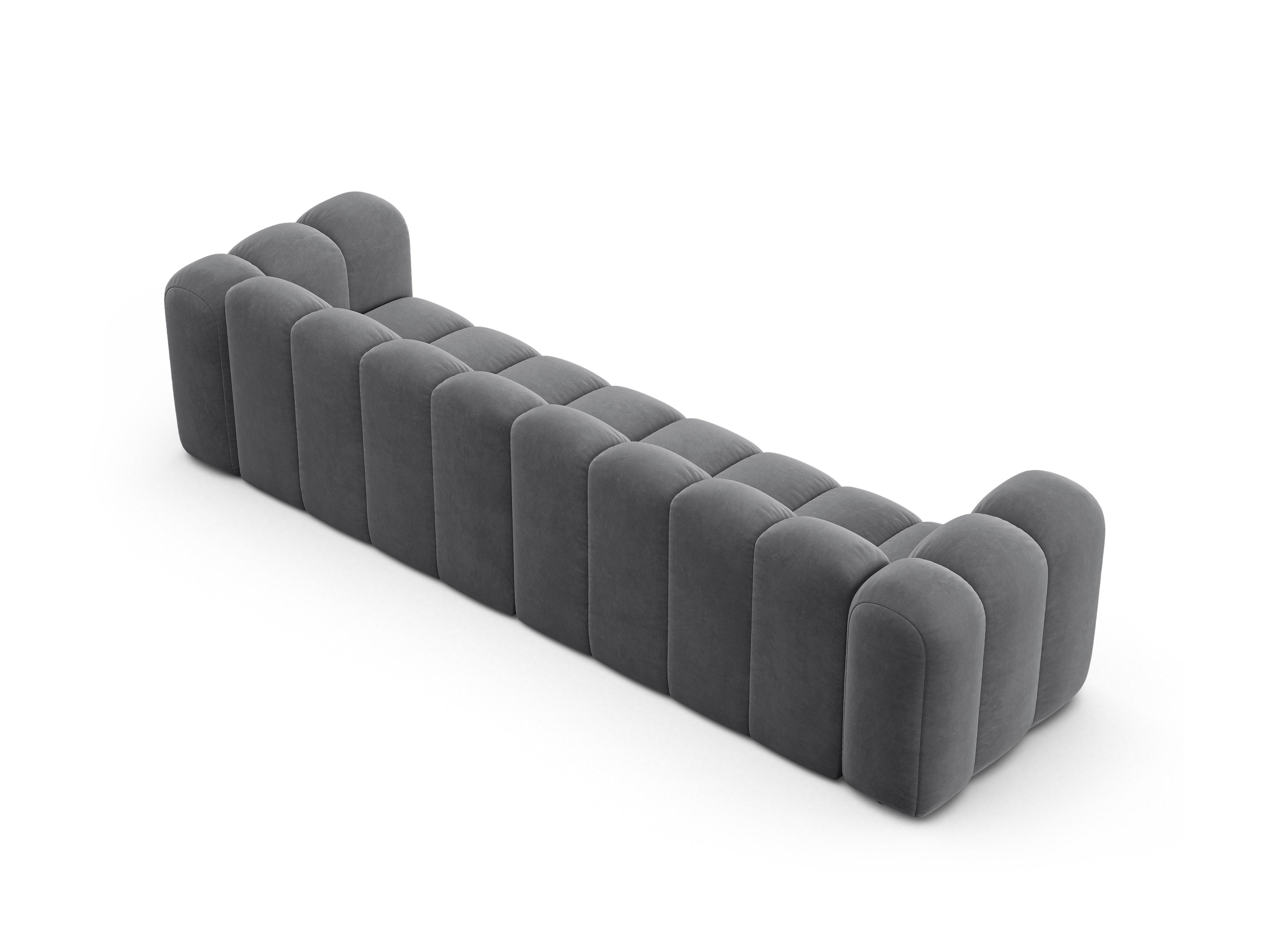 Sofa aksamitna 4-osobowa LUPINE szary – szenil