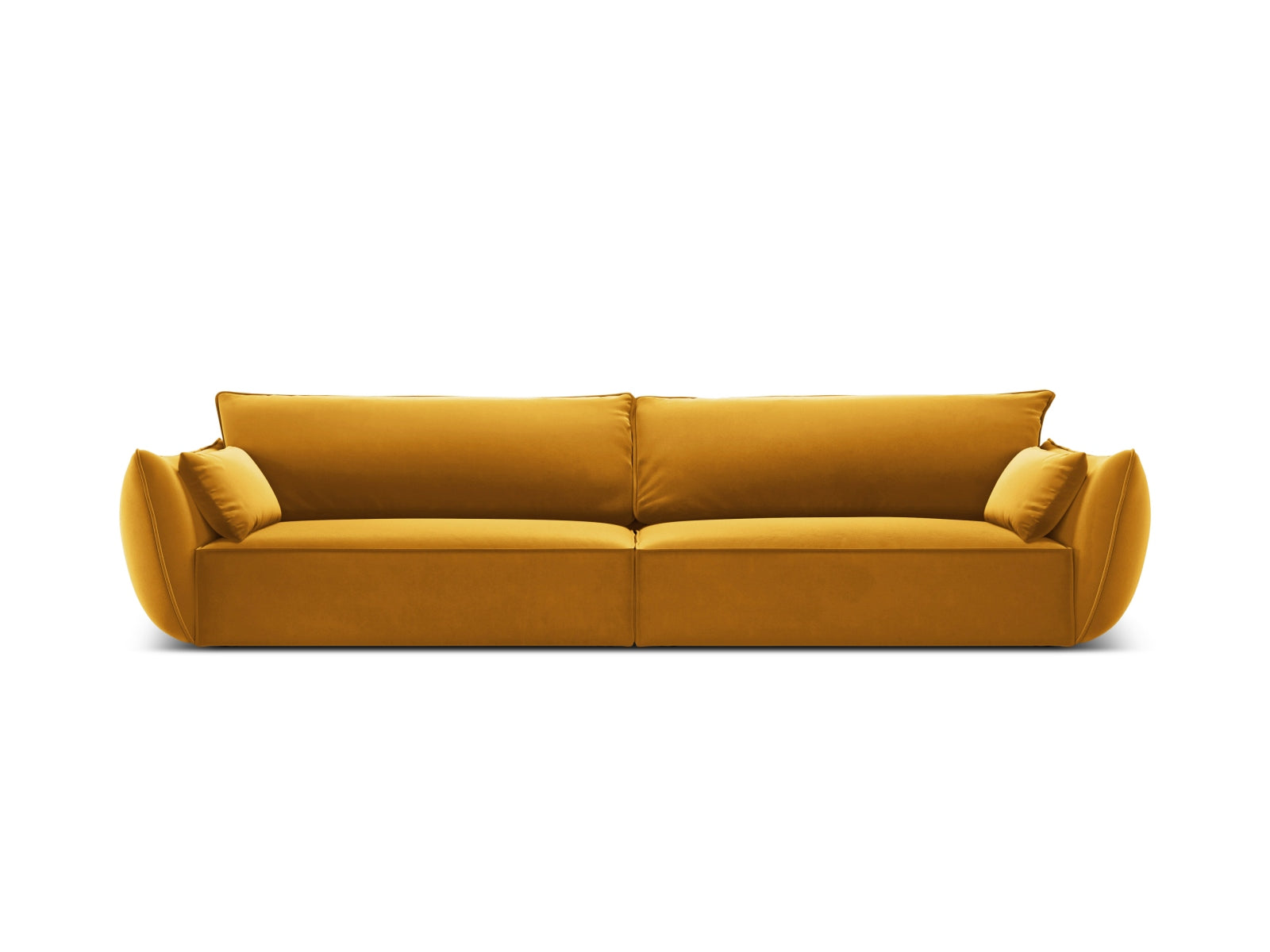 Sofa aksamitna 4-osobowa KAELLE żółty – Micadoni