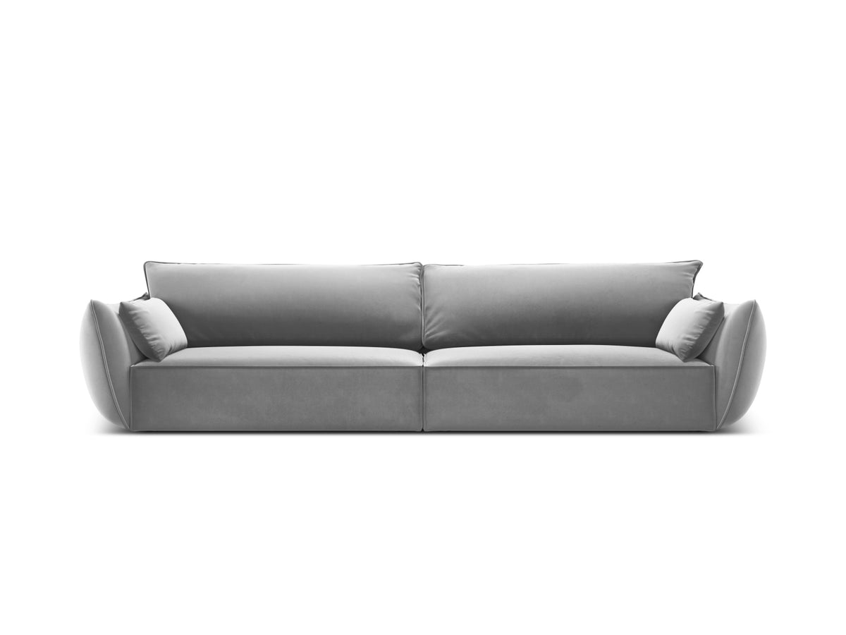 Sofa aksamitna 4-osobowa KAELLE szary – Micadoni