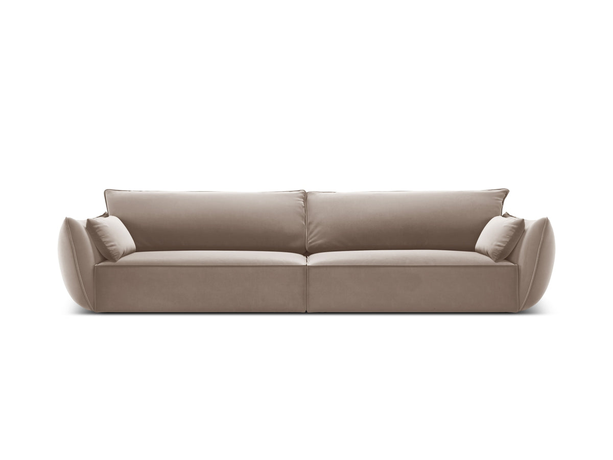 Sofa aksamitna 4-osobowa KAELLE cappuccino – Micadoni