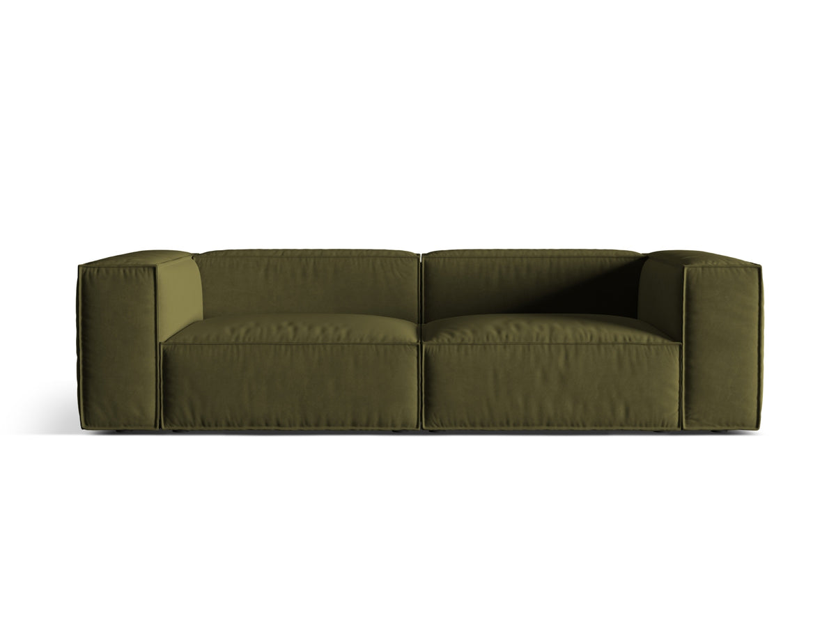 Sofa aksamitna 4-osobowa NURIA mchowy melanż – Micadoni