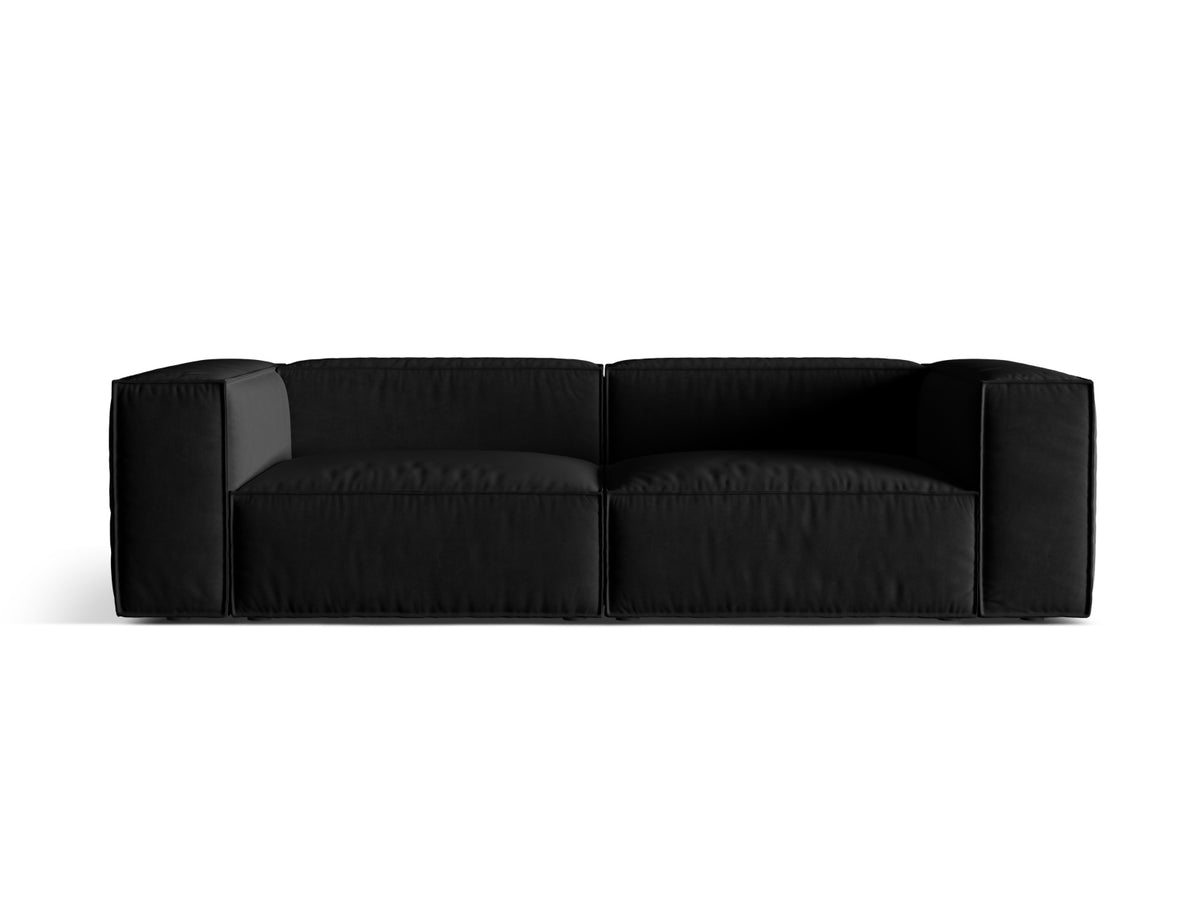 Sofa aksamitna 4-osobowa NURIA czarny – Micadoni
