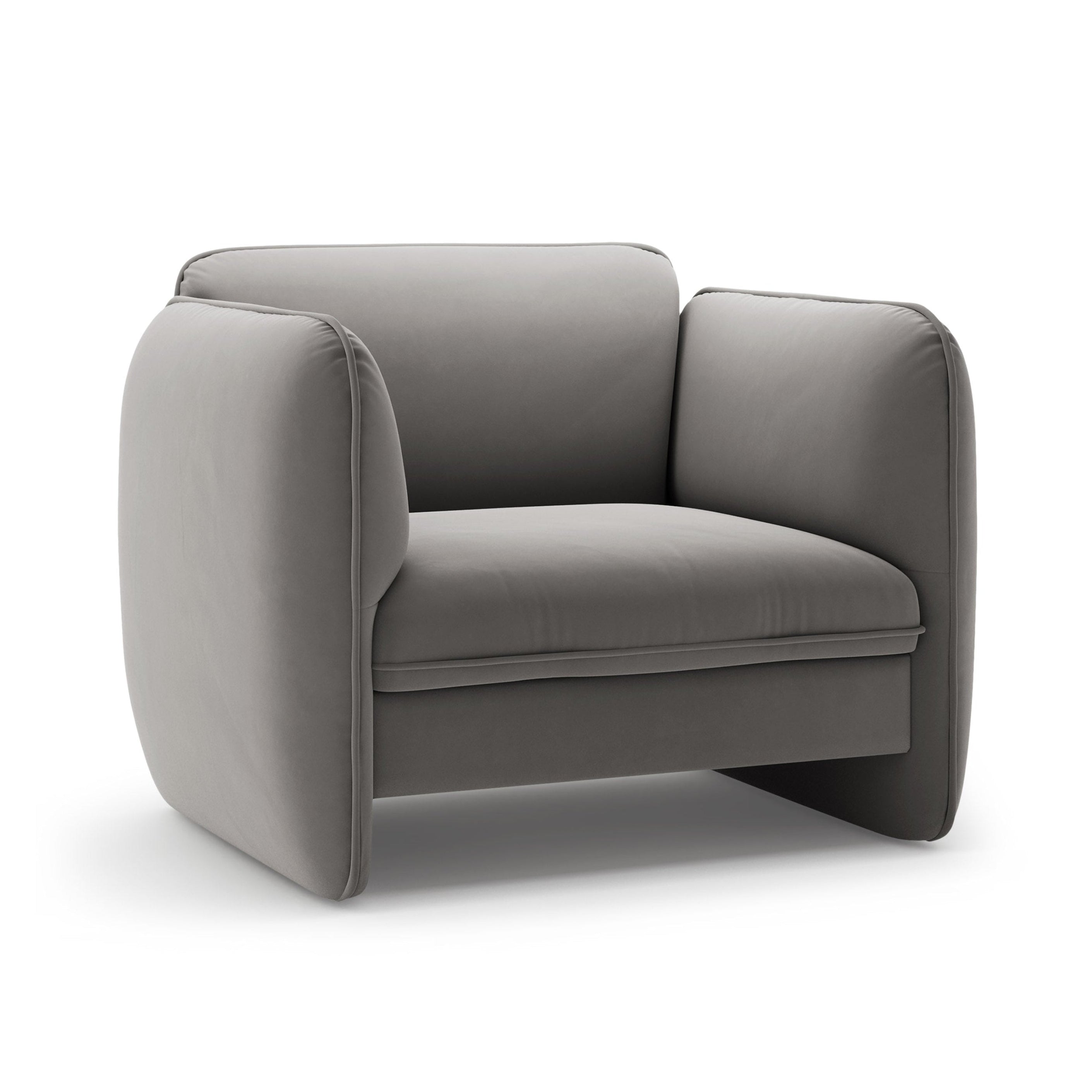 Fotel aksamitny GEORGIA szary