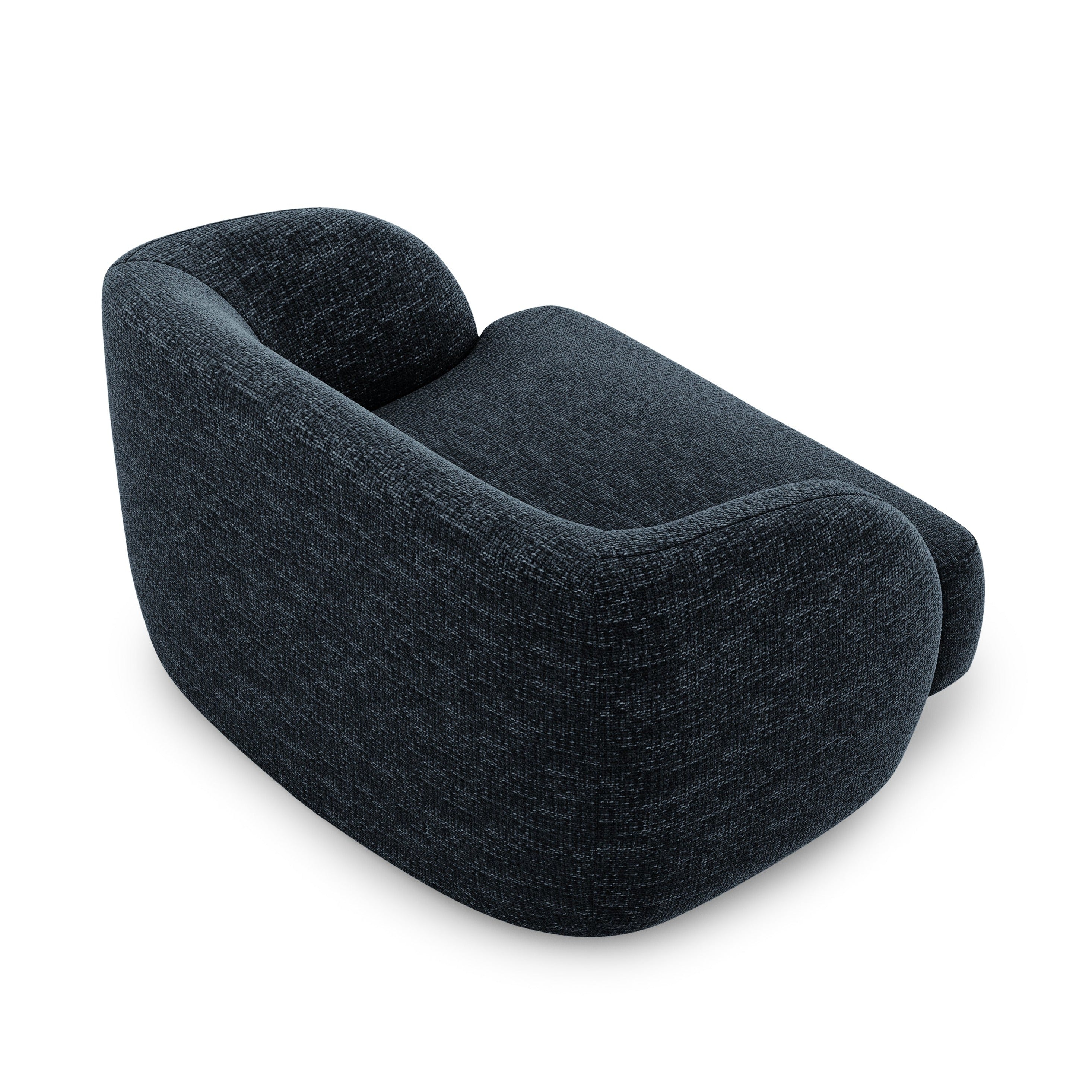 Fotel w tkaninie szenilowej MILEY granatowy Micadoni    Eye on Design