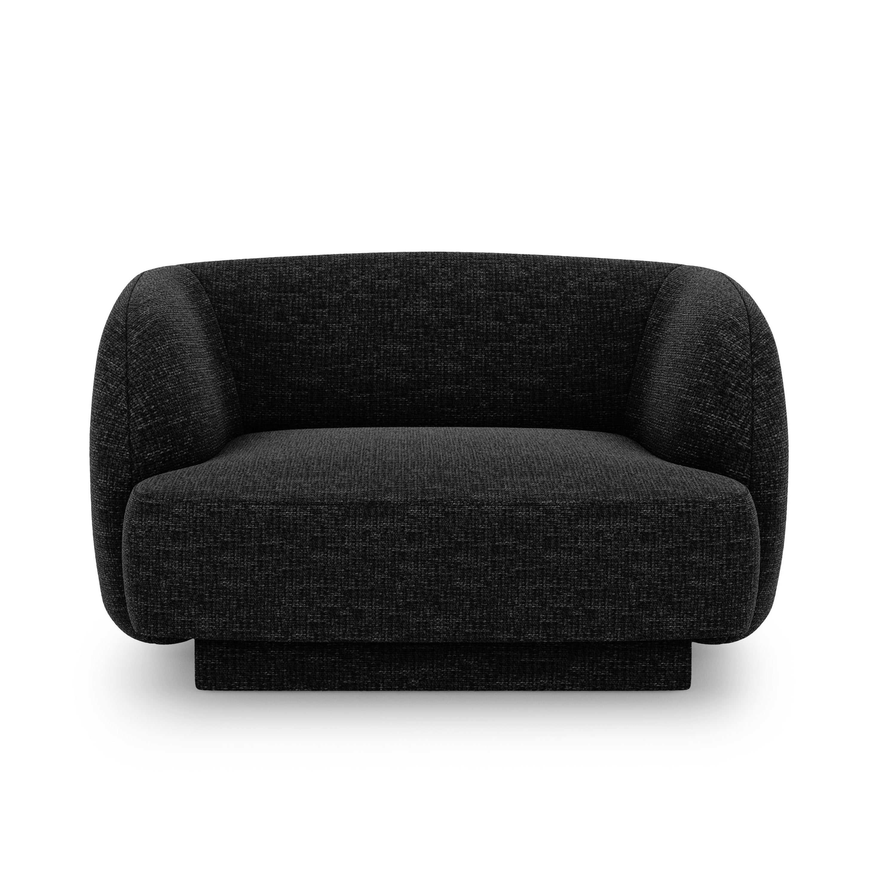 Fotel w tkaninie szenilowej MILEY czarny Micadoni    Eye on Design