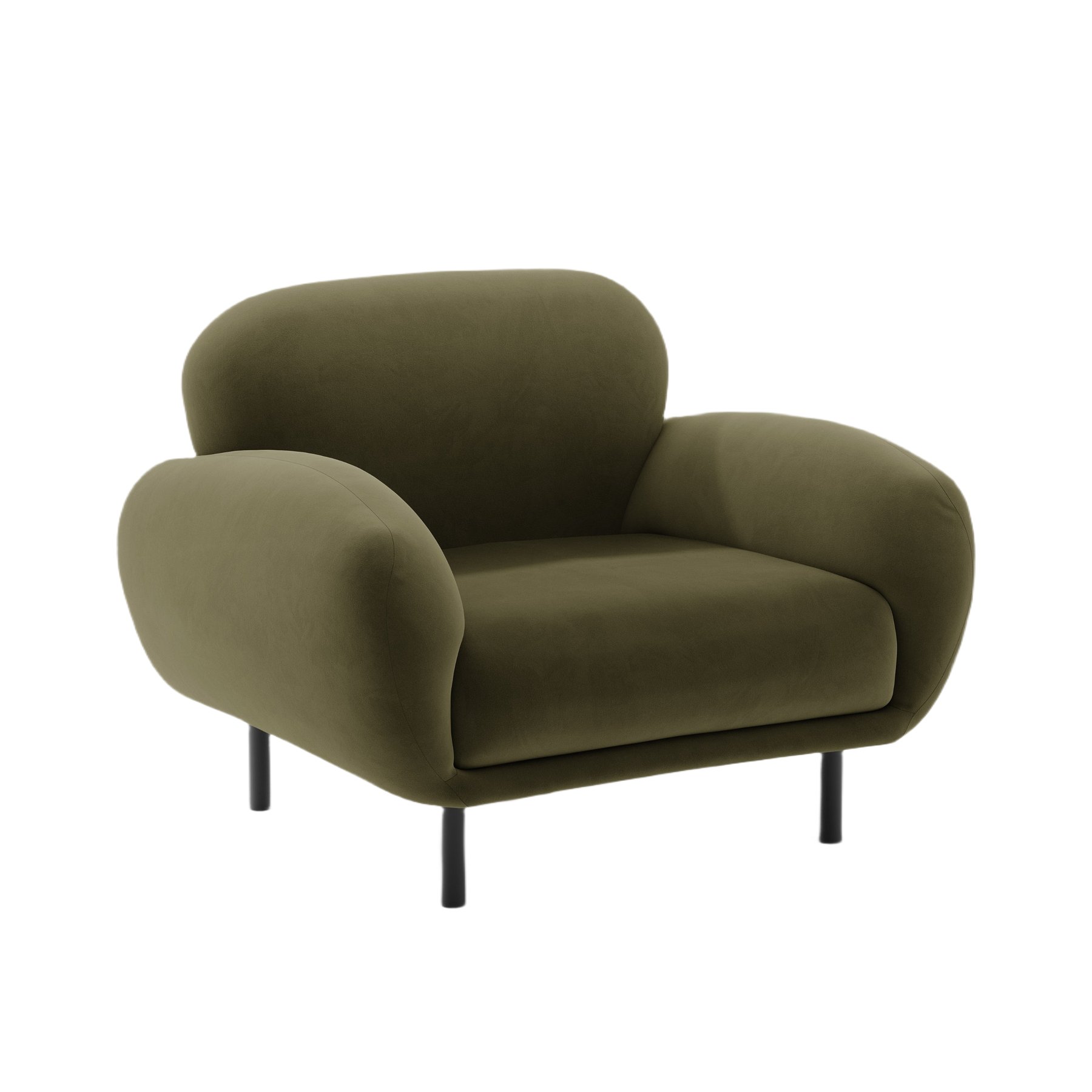 Velvet armchair POPPY green