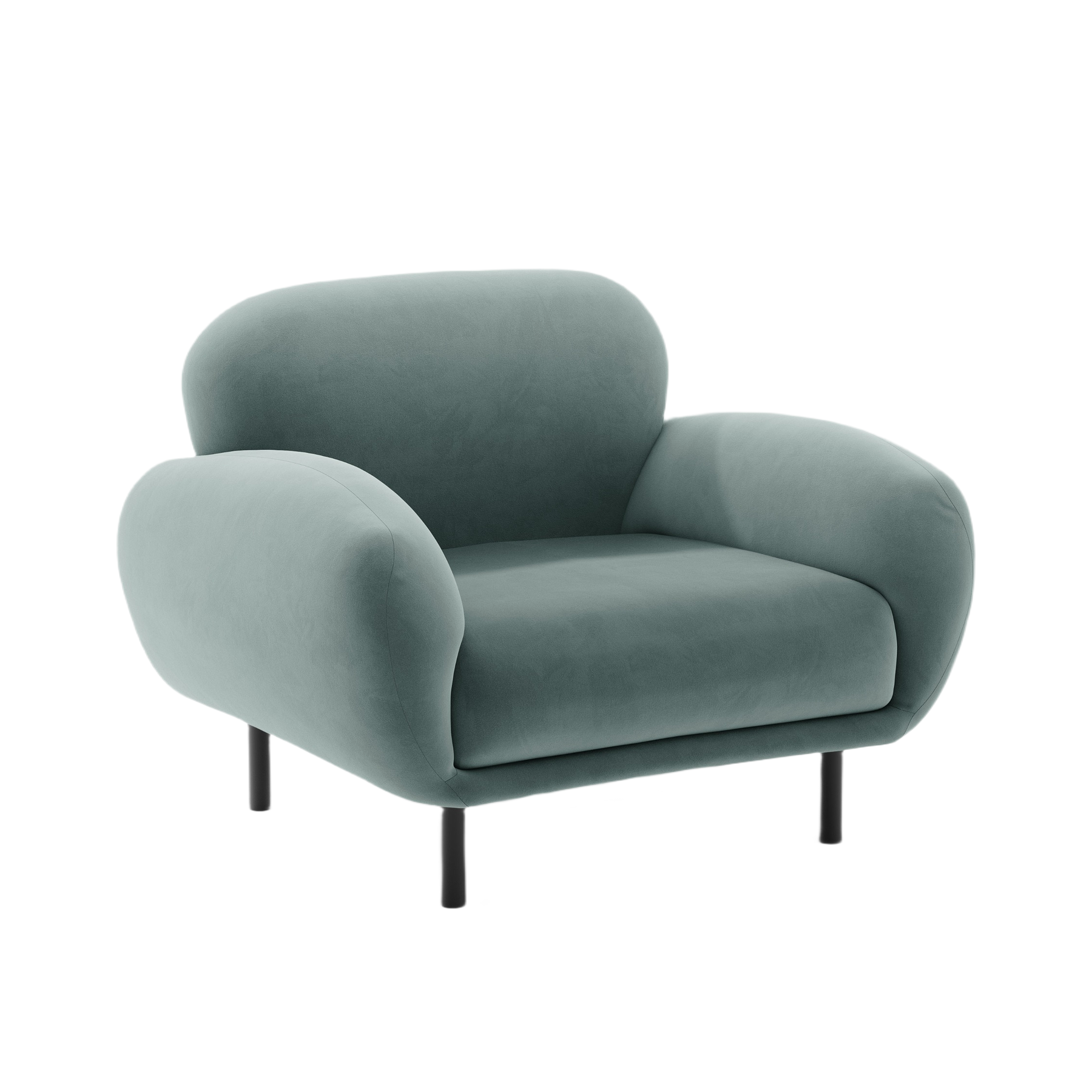 Velvet Armchair POPPY Light Blue
