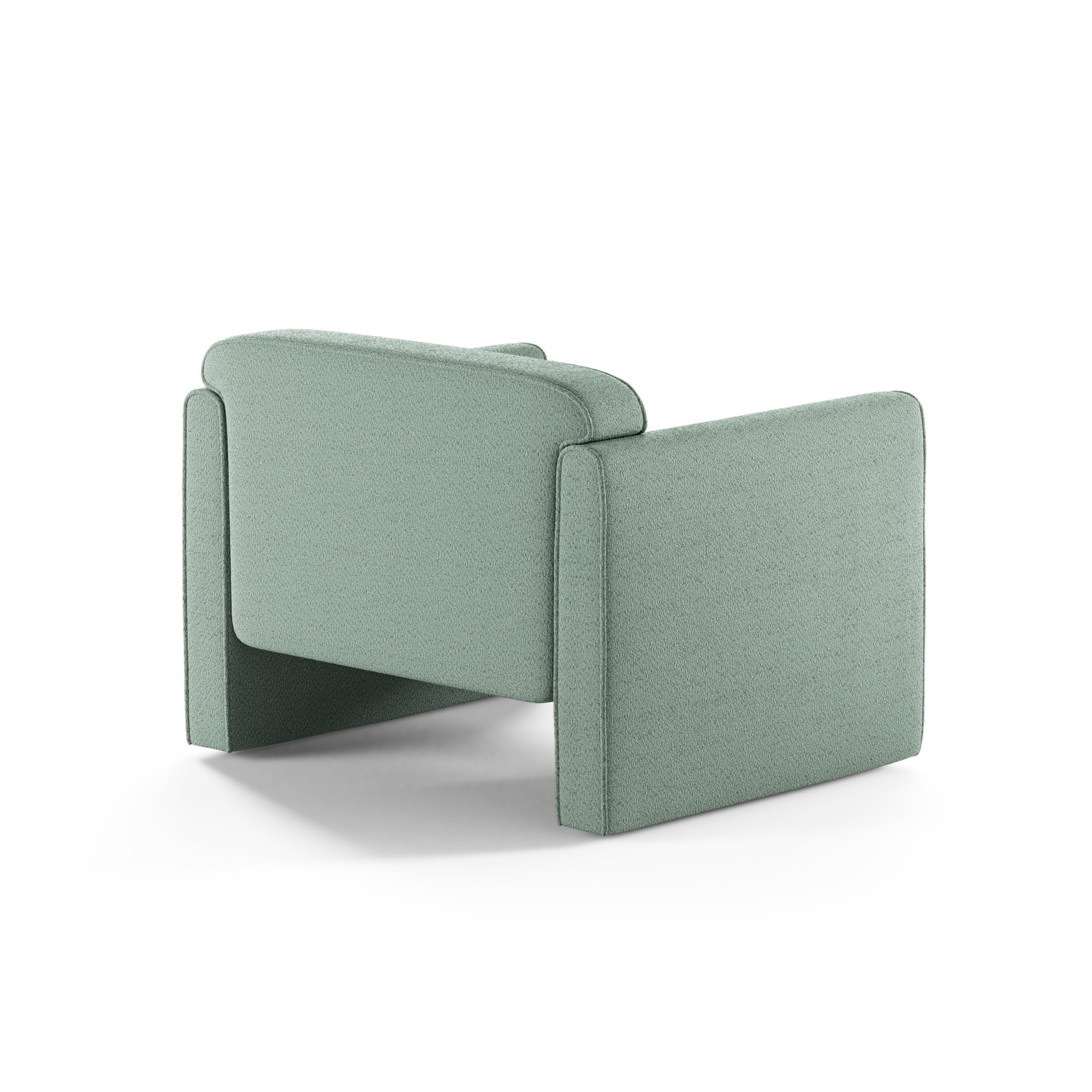 Fotel ABBY miętowy boucle – Micadoni