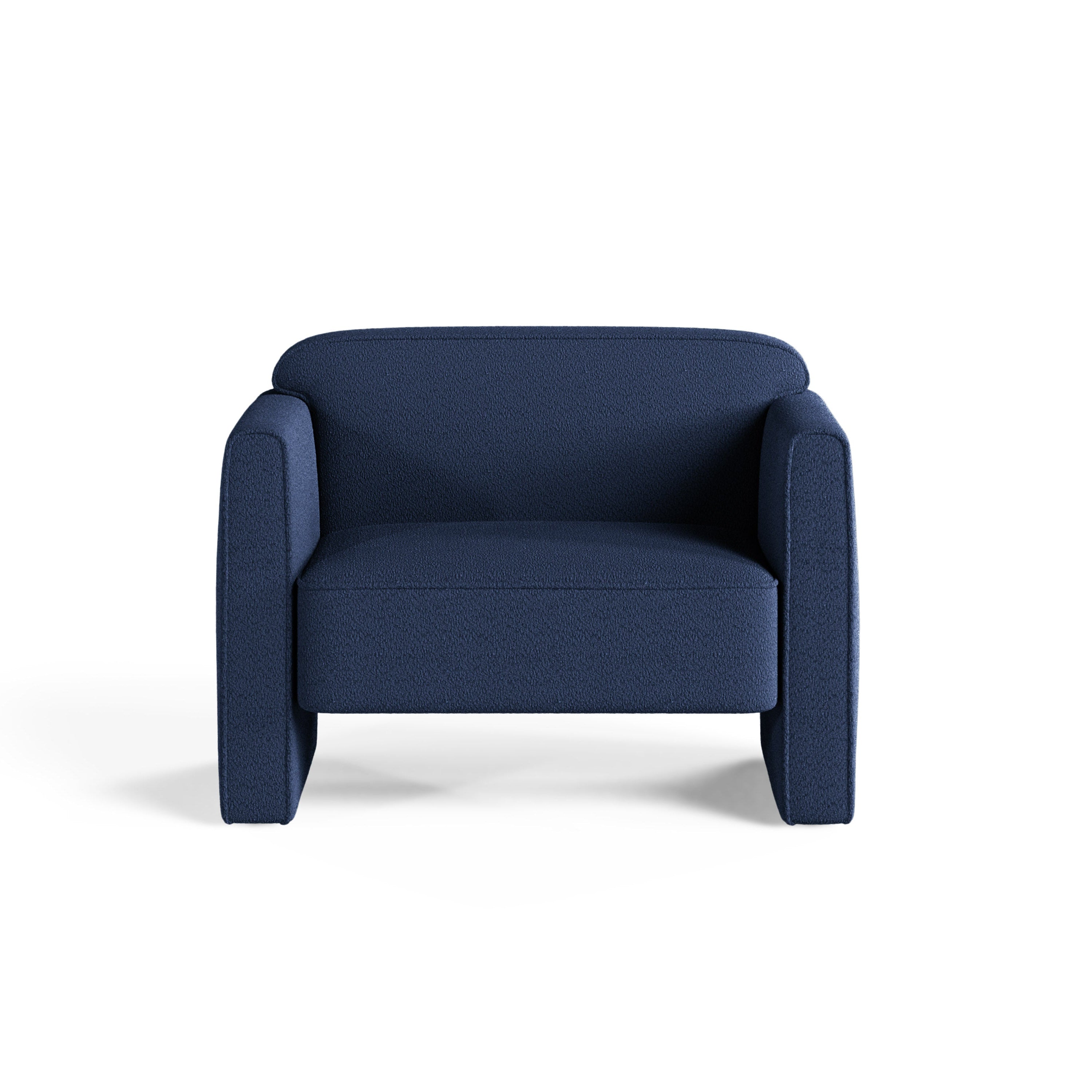 Fotel ABBY morski niebieski boucle – Micadoni