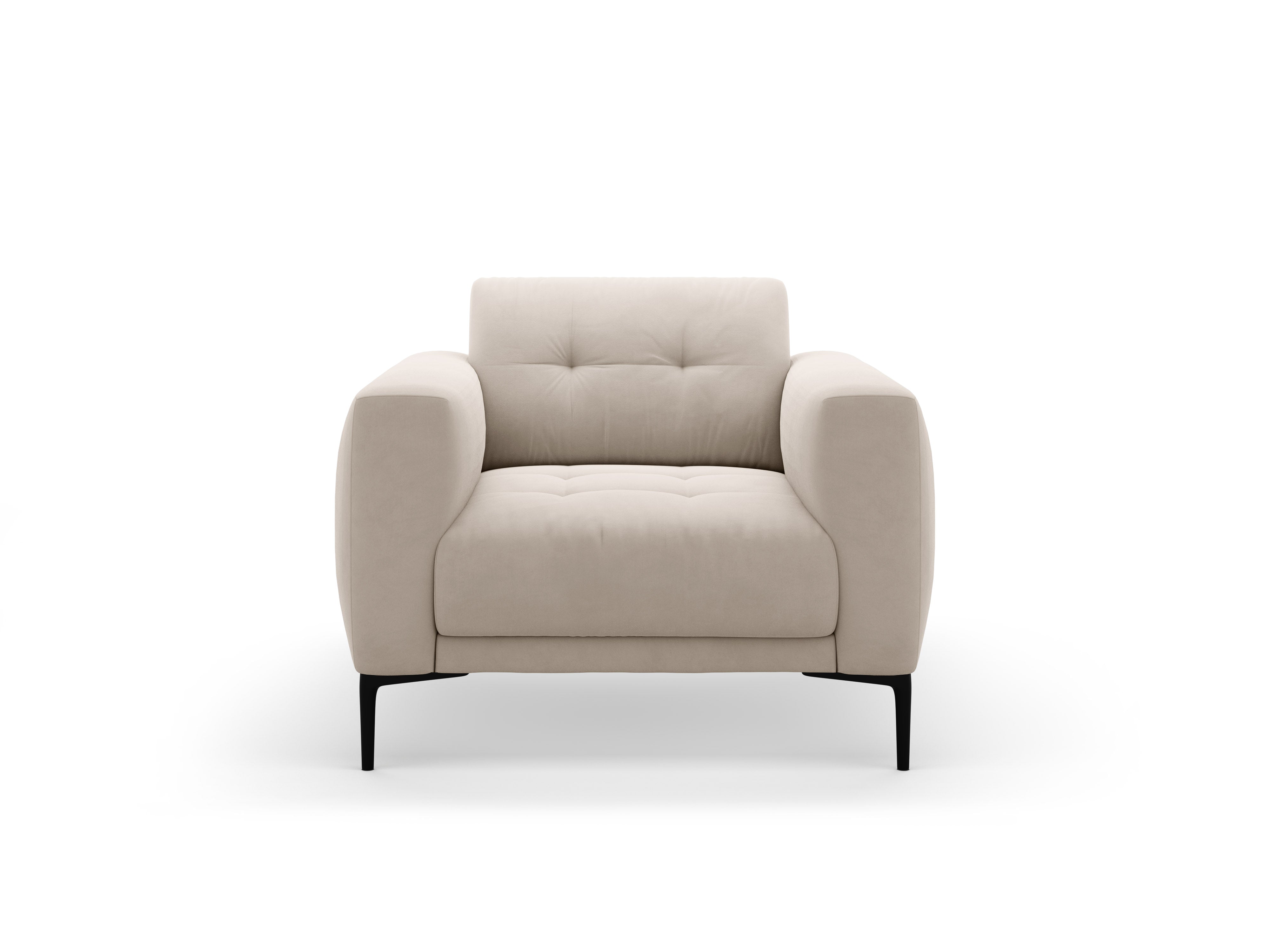 Fotel aksamitny BEMY beżowy