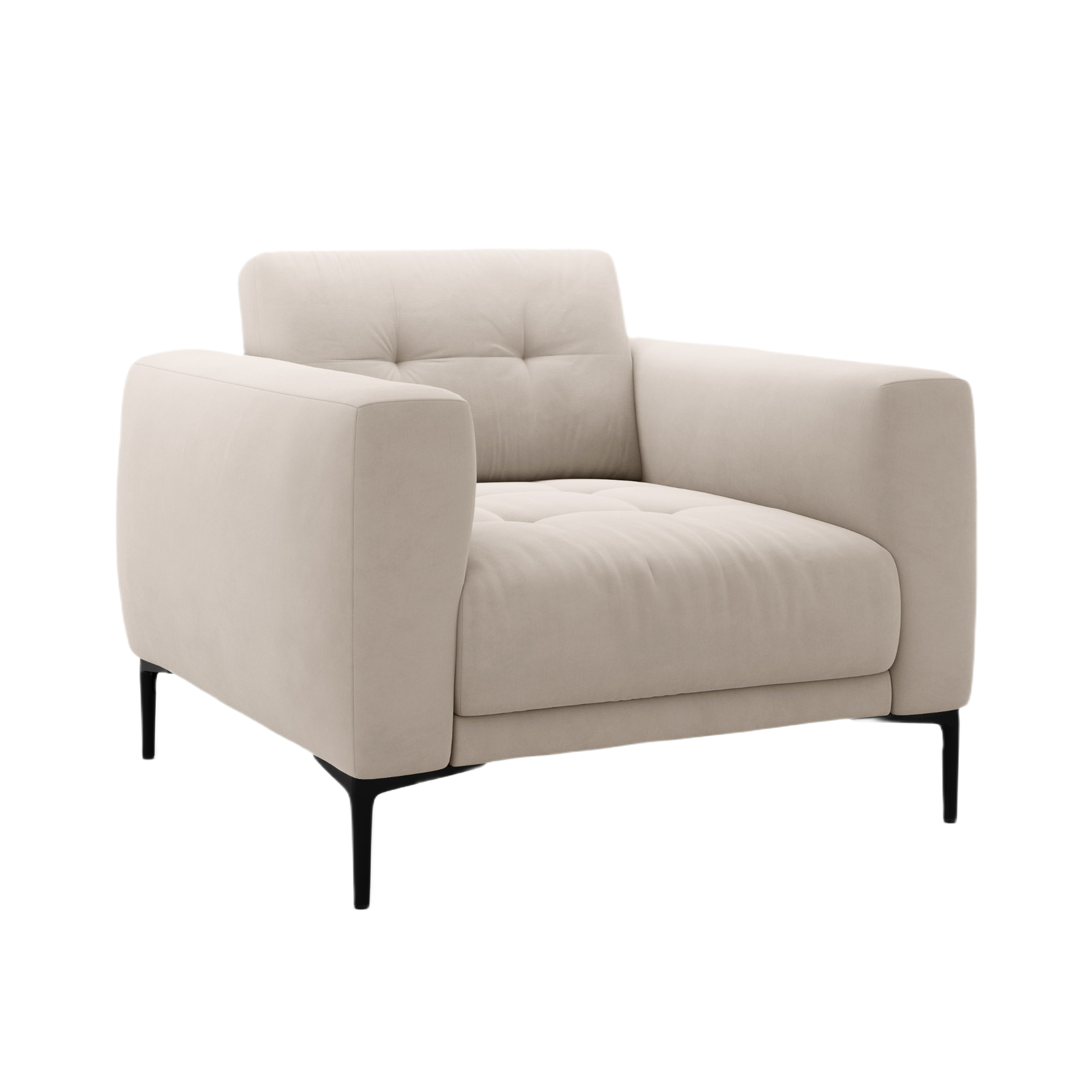 Fotel aksamitny BEMY beżowy