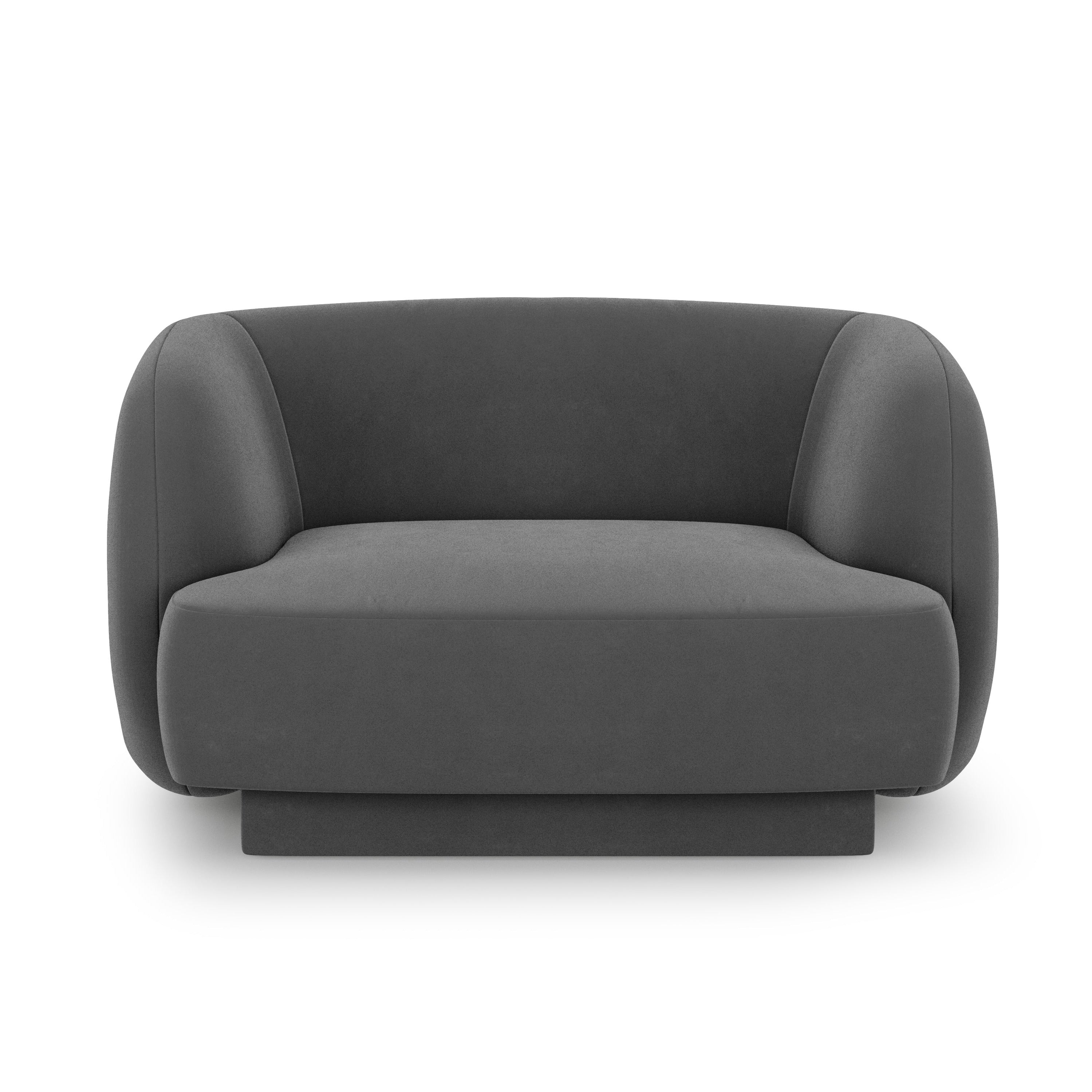 Fotel aksamitny MILEY ciemnoszary Micadoni    Eye on Design