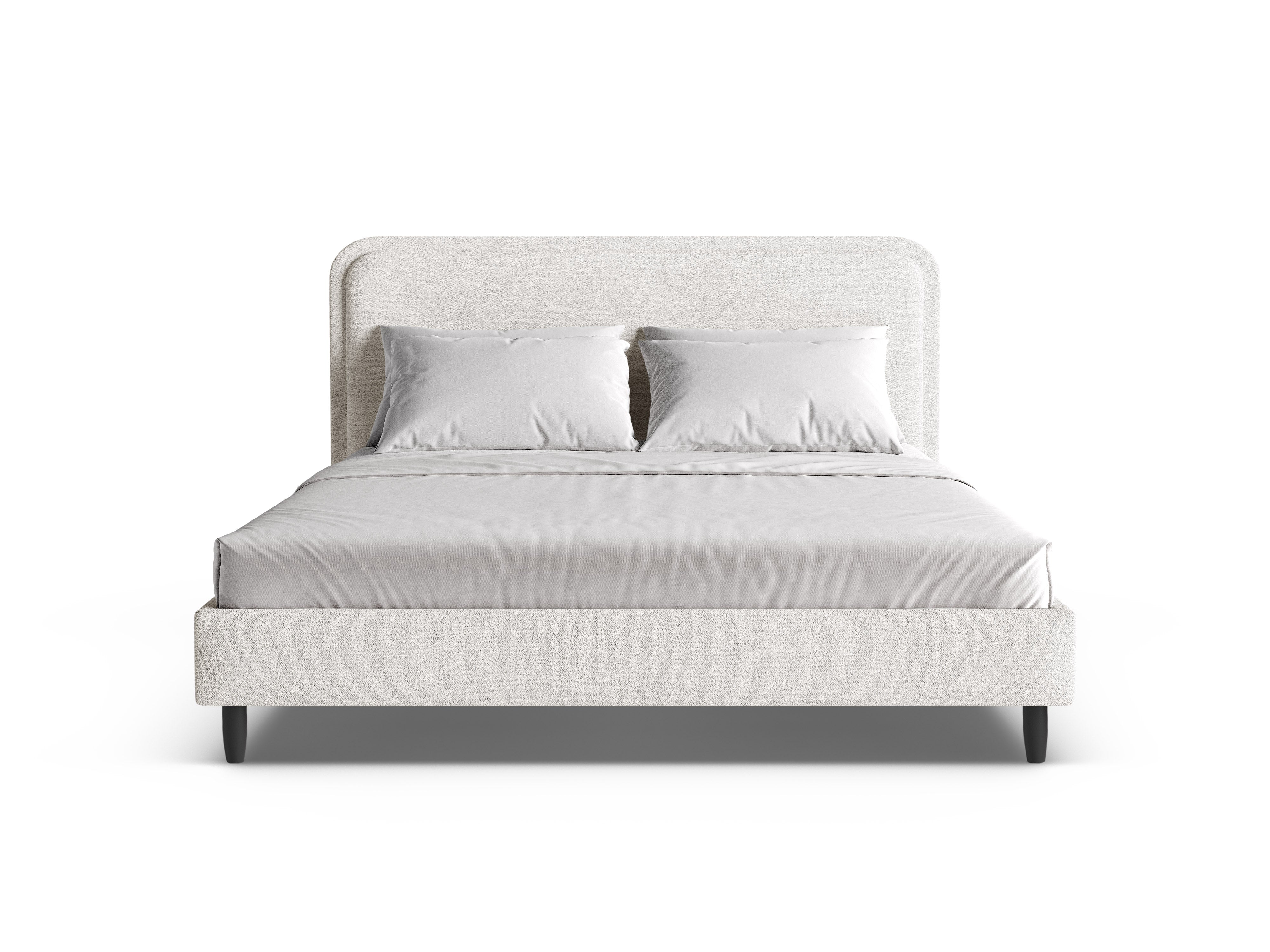 AVELINE Bed White Boucle