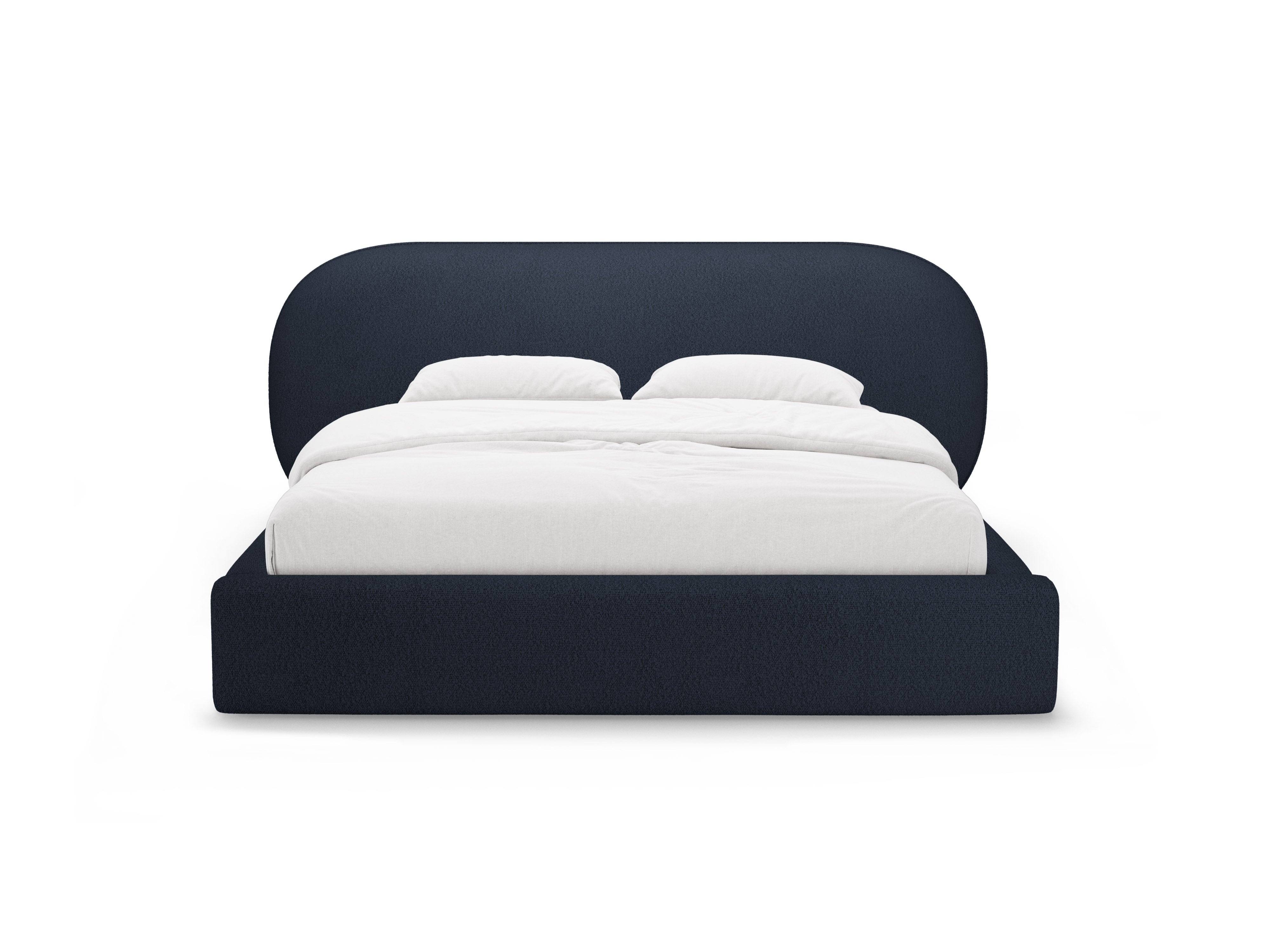 OVALO Bed dark blue boucle