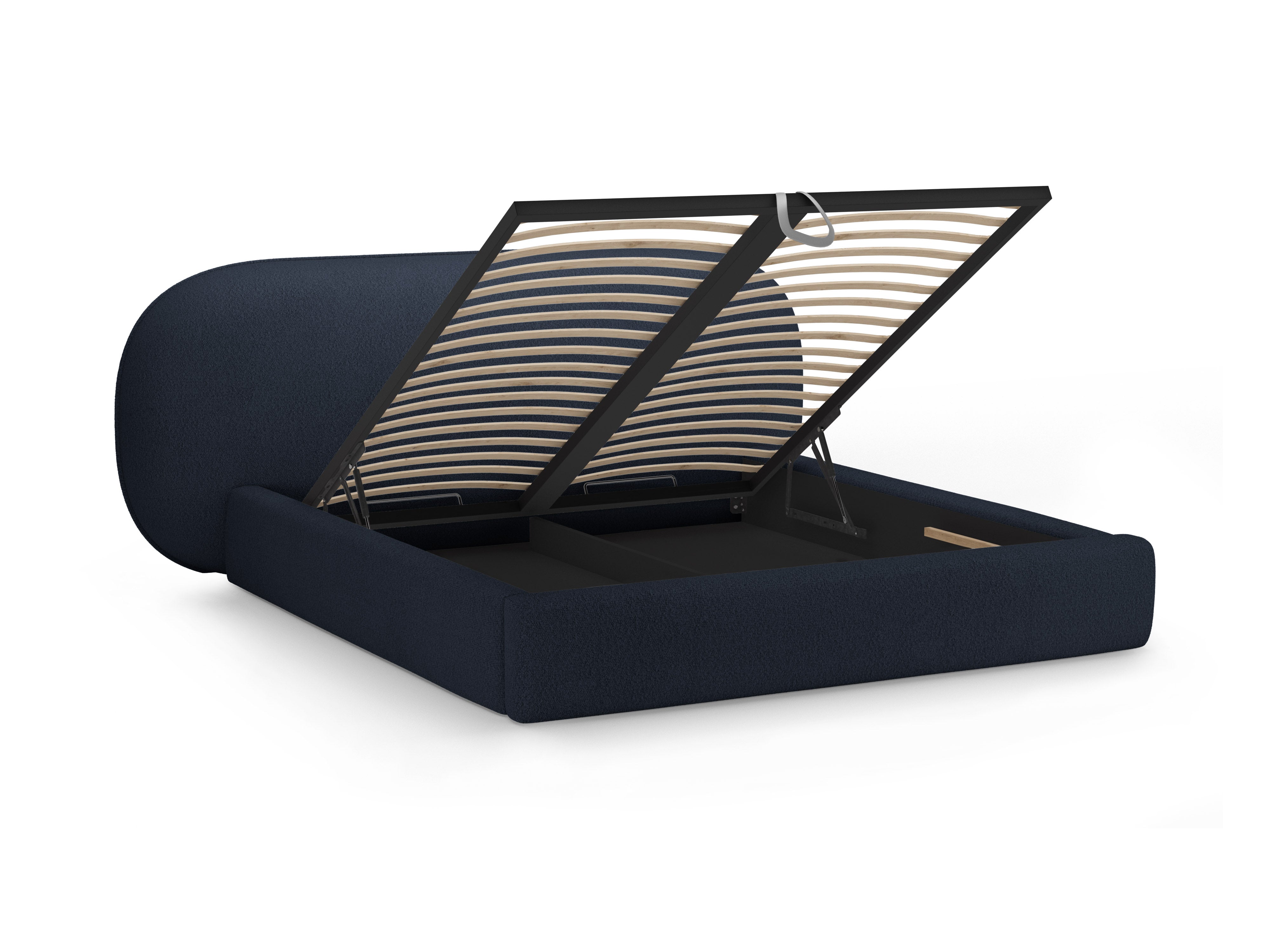 OVALO Bed dark blue boucle