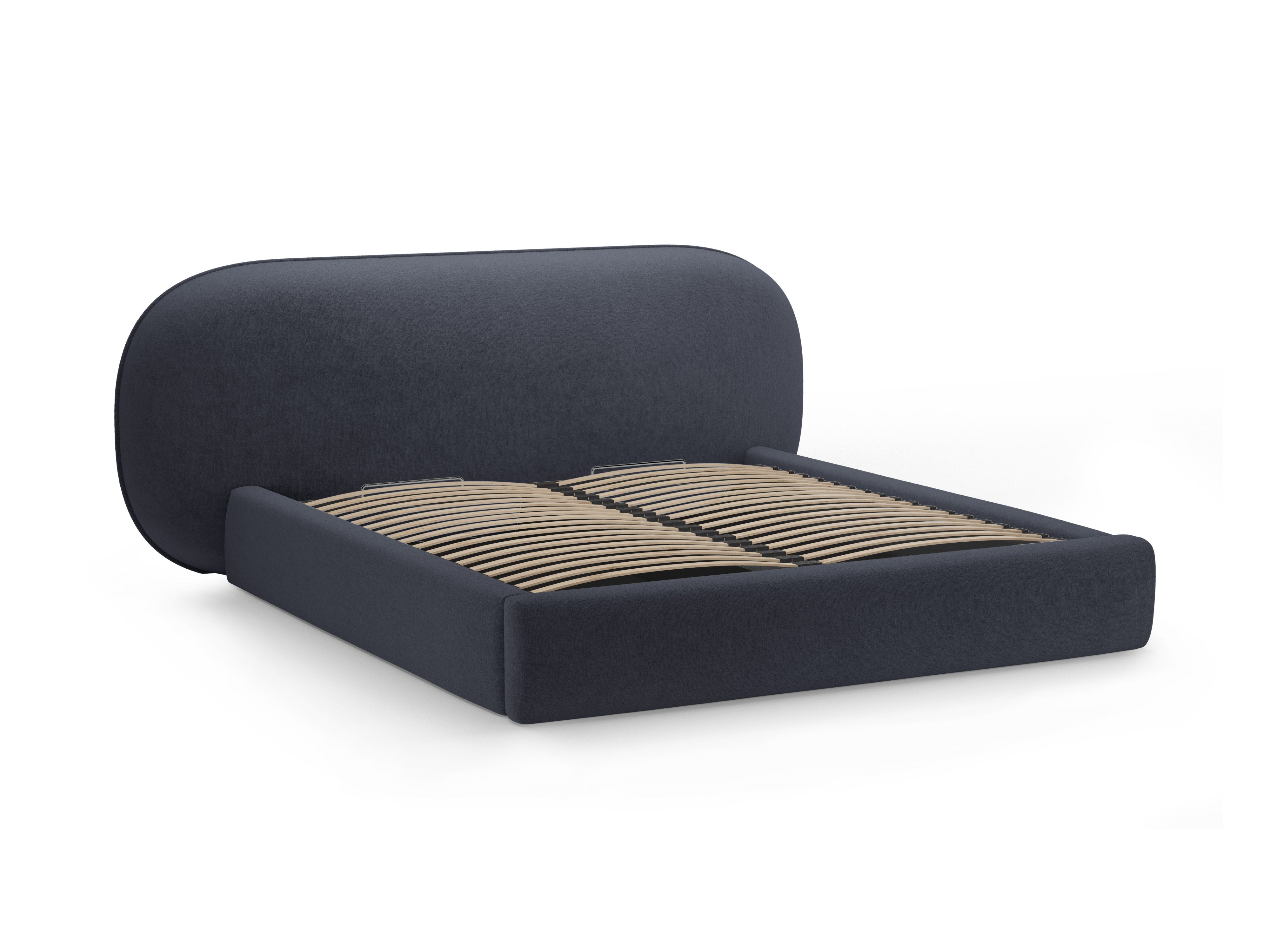 Bett OVALO dunkelblaues Chenille