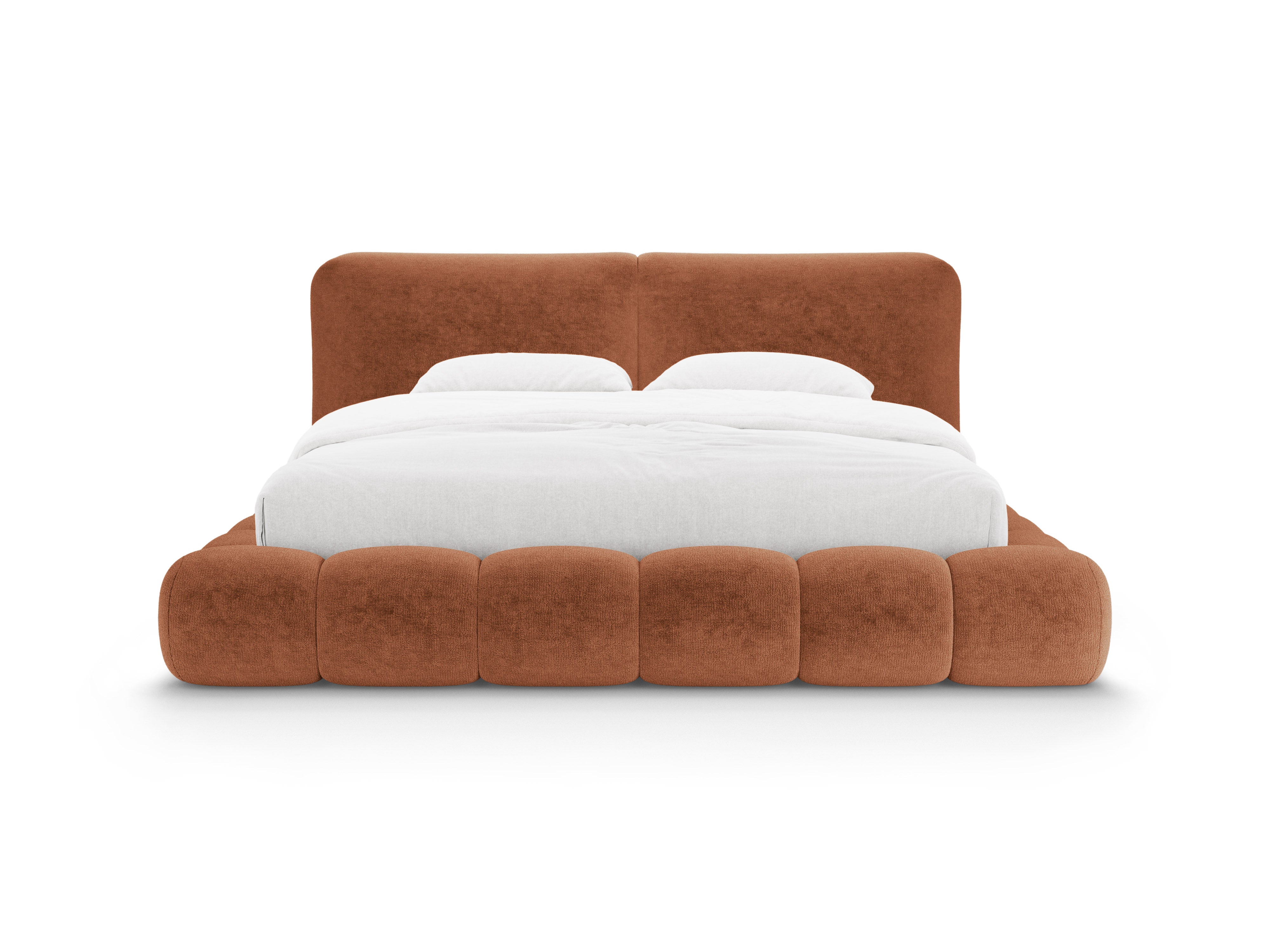Bett SOLANGE terrakotta Chenille