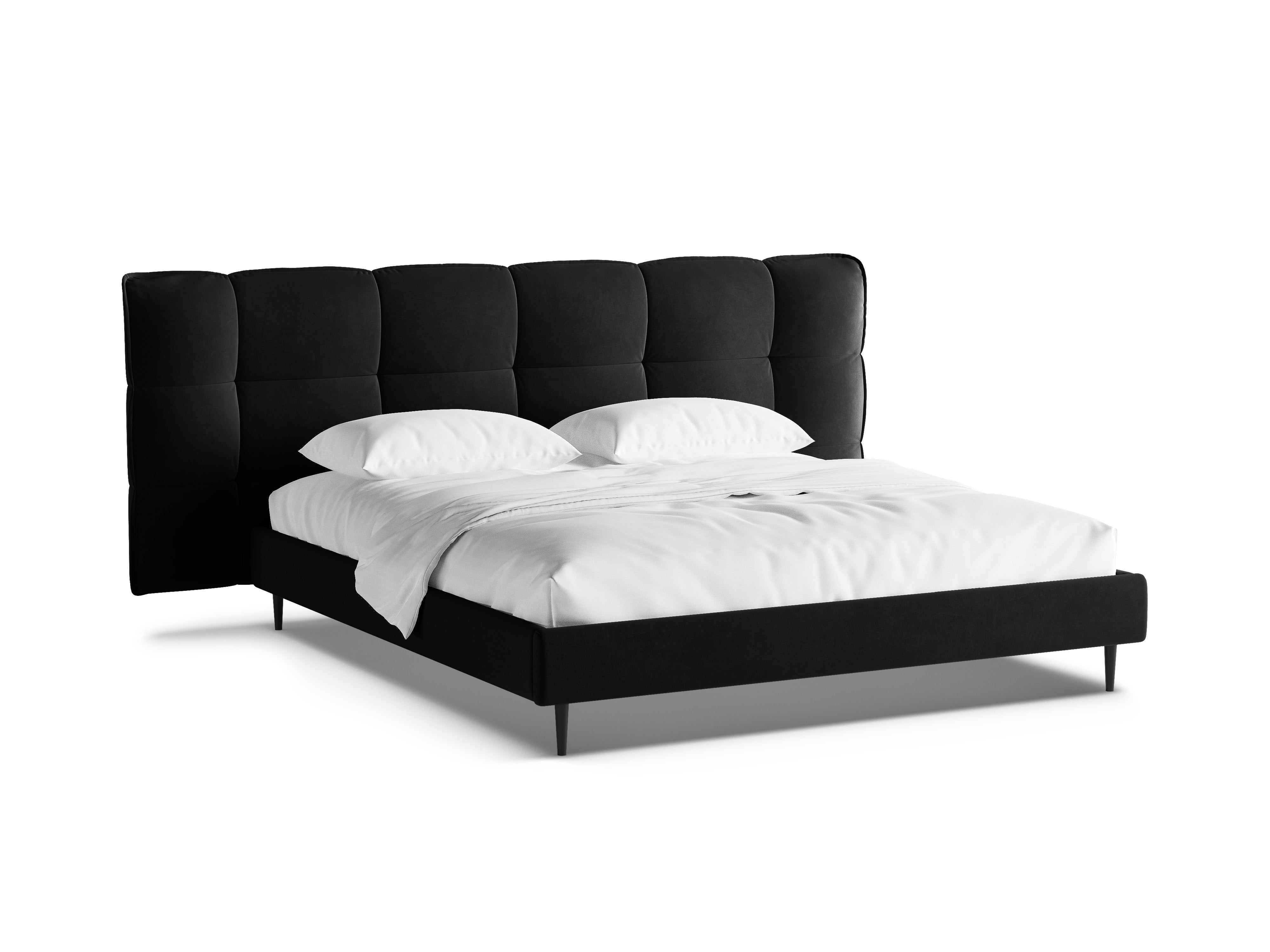 Łóżko aksamitne ERIC czarny