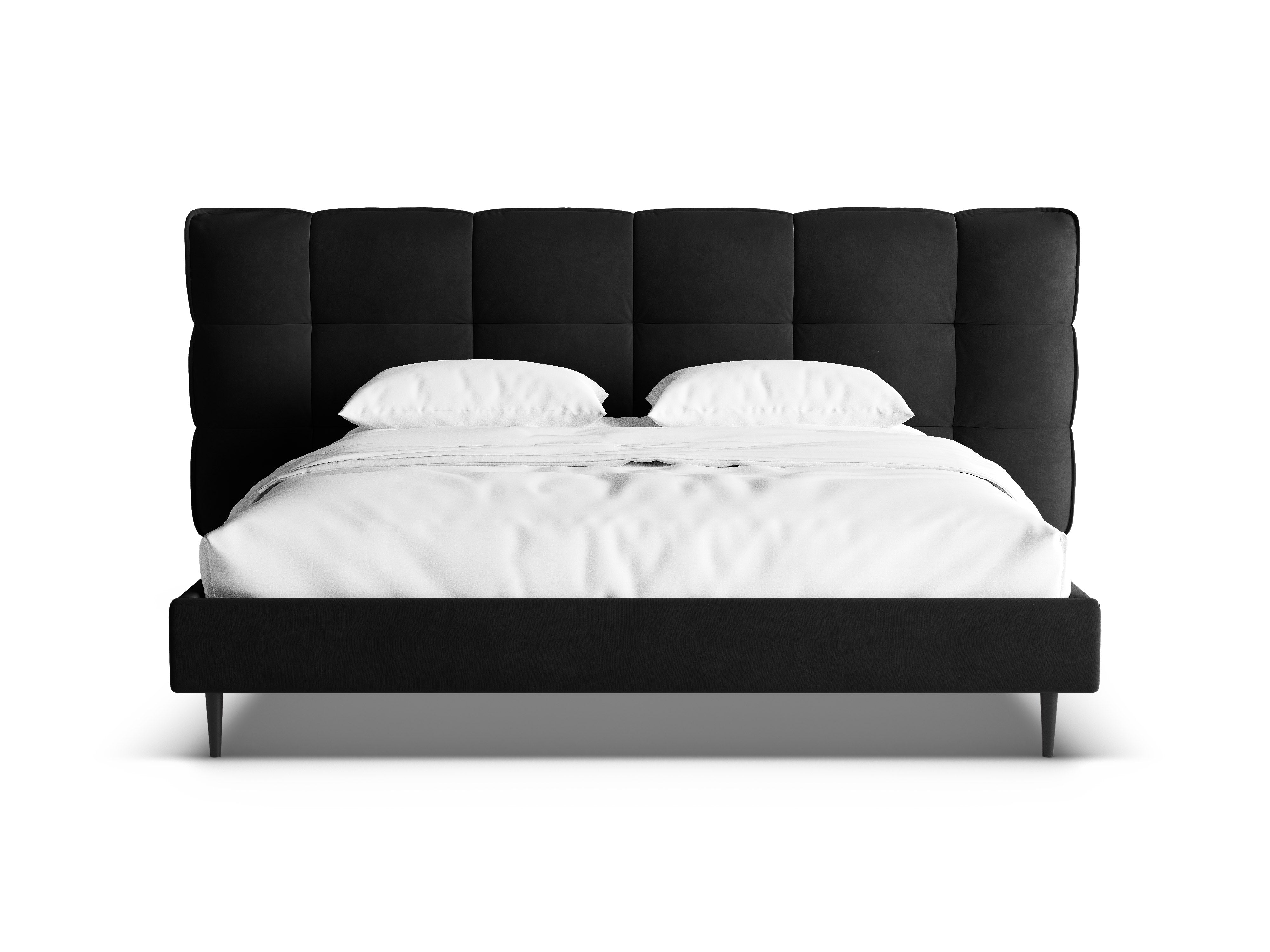 Łóżko aksamitne ERIC czarny