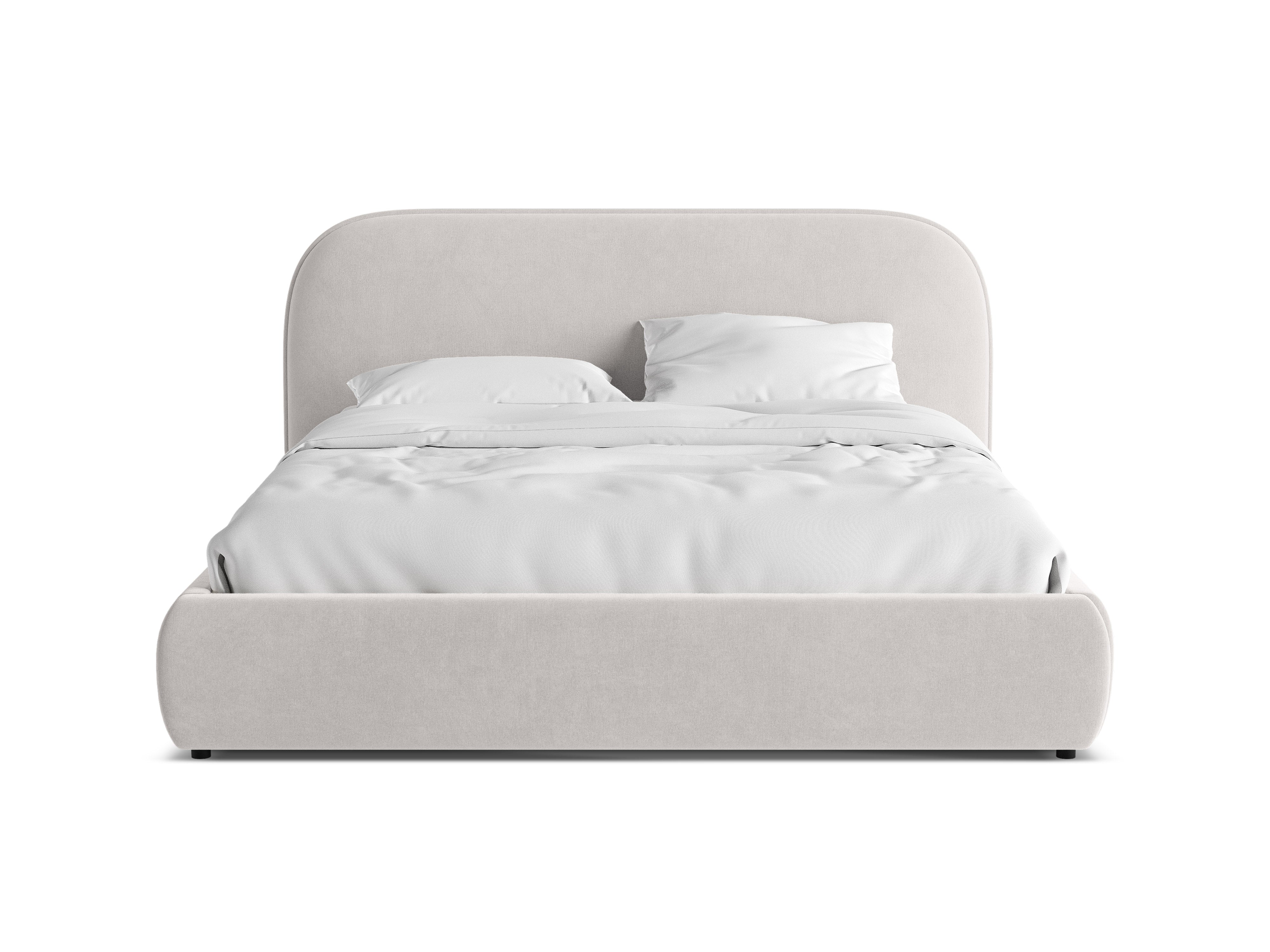 Velvet Bed MURADA Light Gray