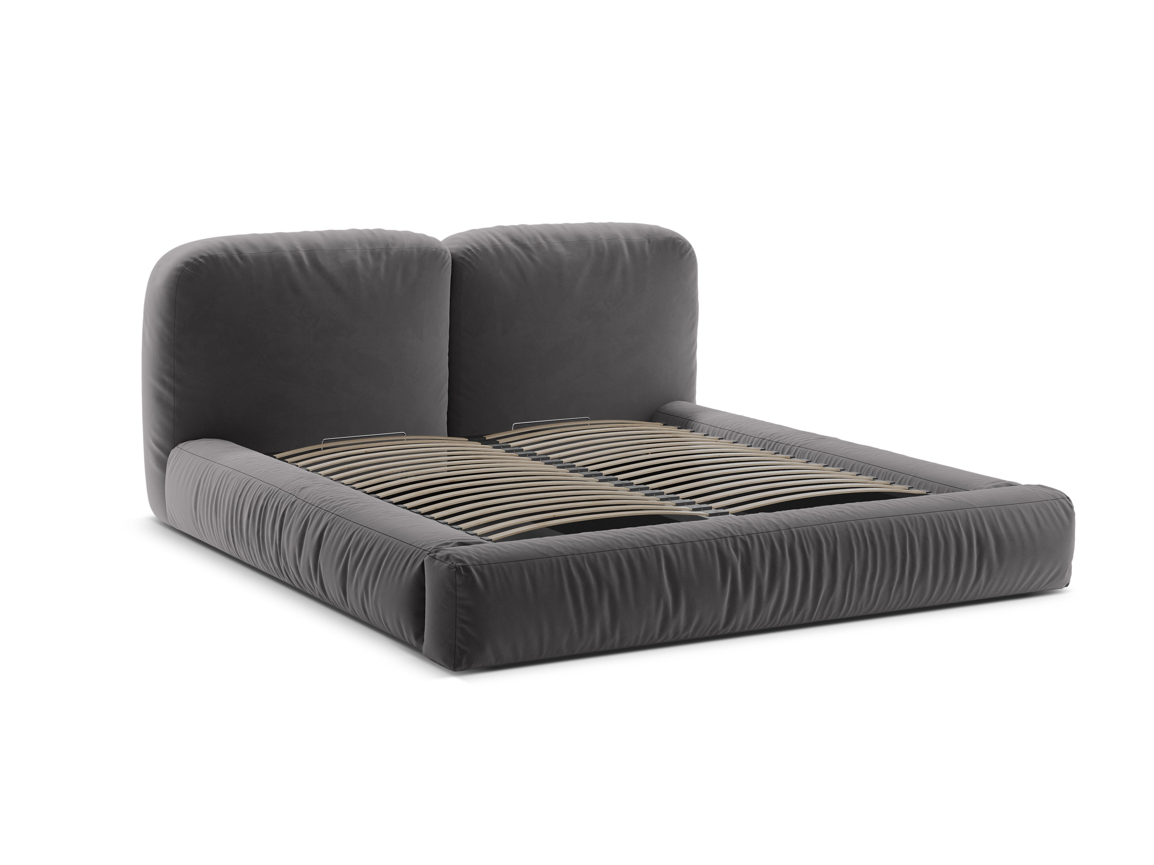 MARTINA Velvet Bed Gray