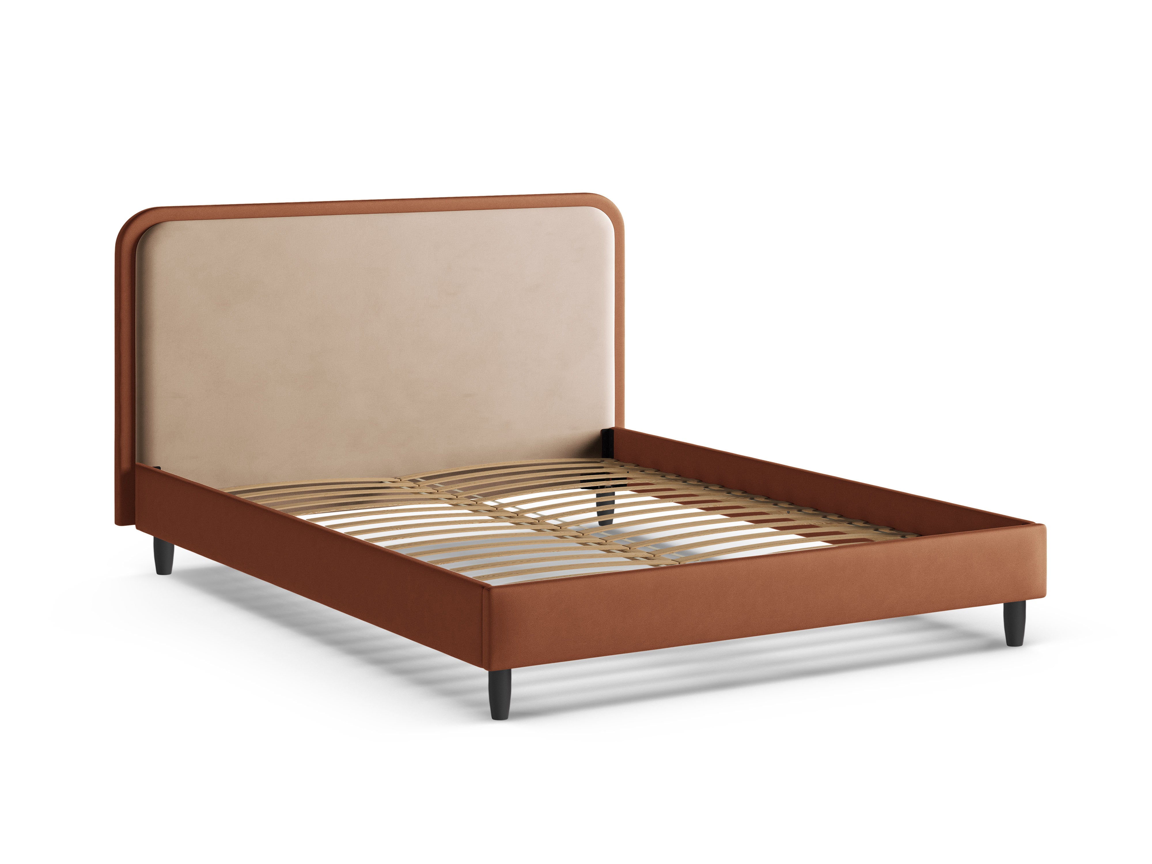Aveline Velvet Bed Almond Beige