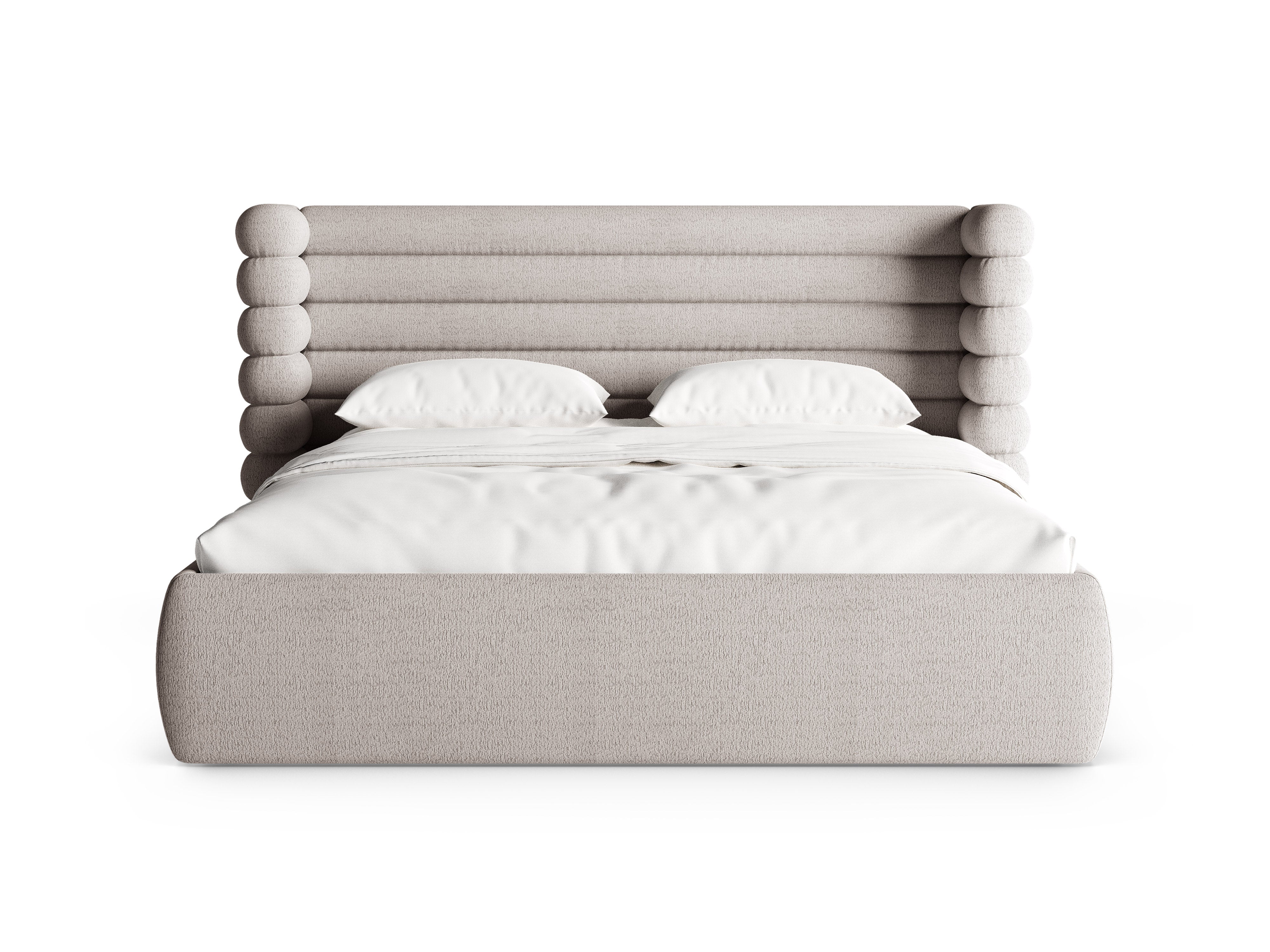 Bett MOUNT warmes graues Boucle