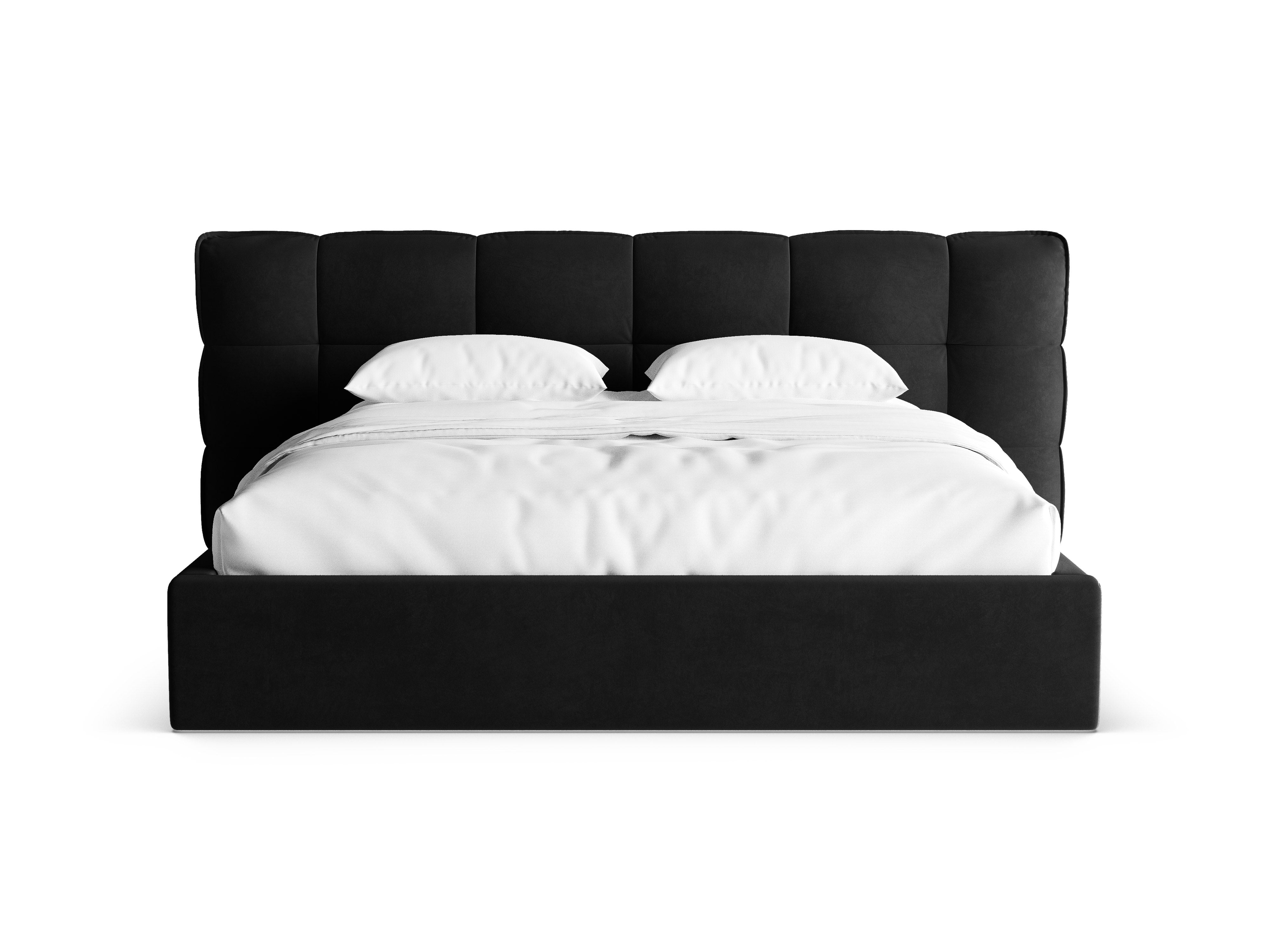 Samtbett mit Stauraum ERIC schwarz