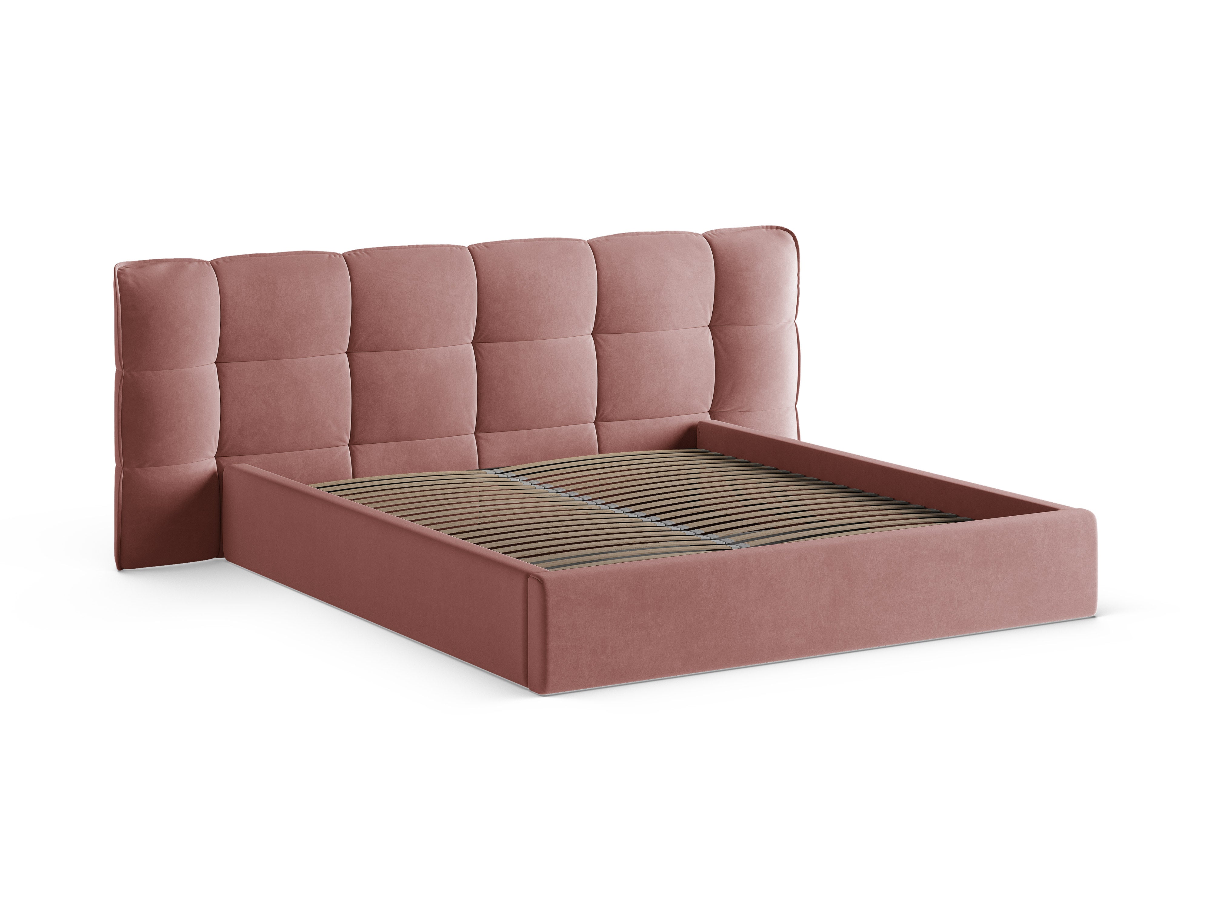 Samtbett mit Stauraum ERIC rosa Flamingo