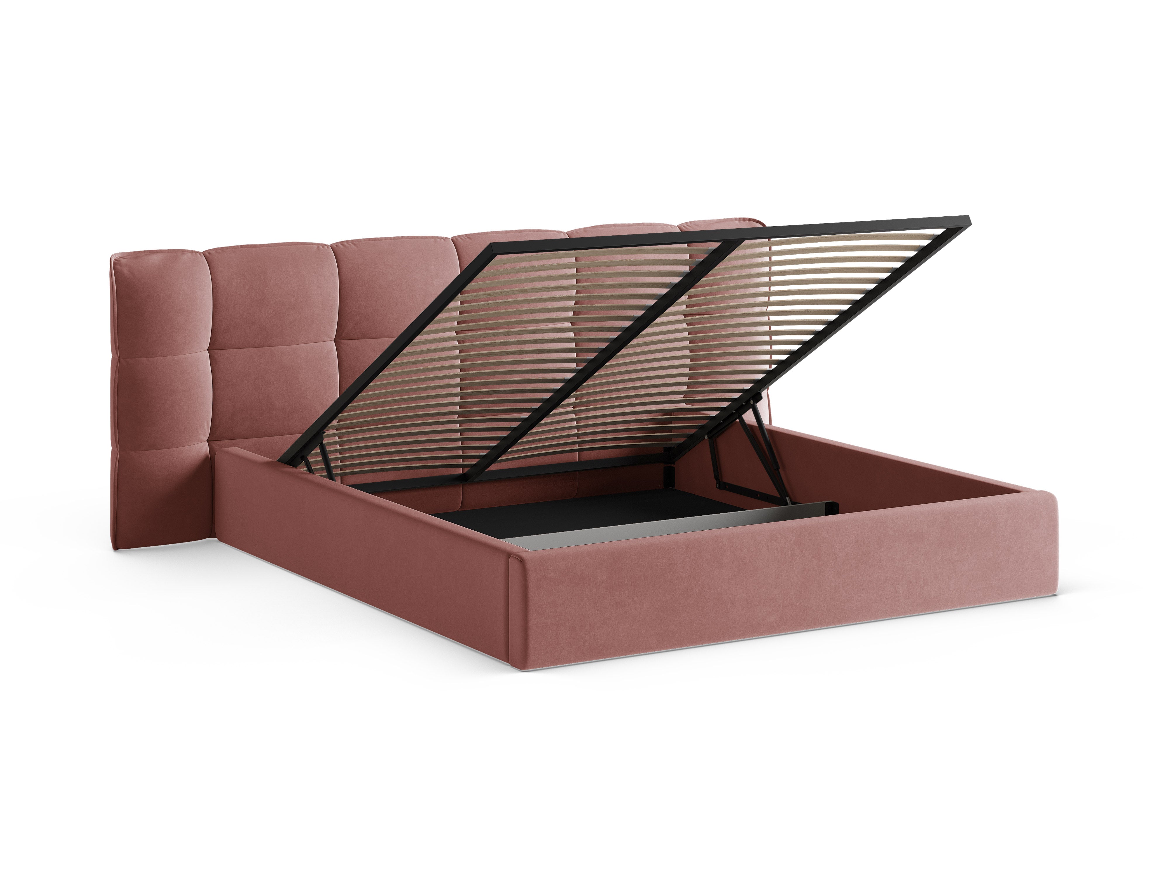 Samtbett mit Stauraum ERIC rosa Flamingo