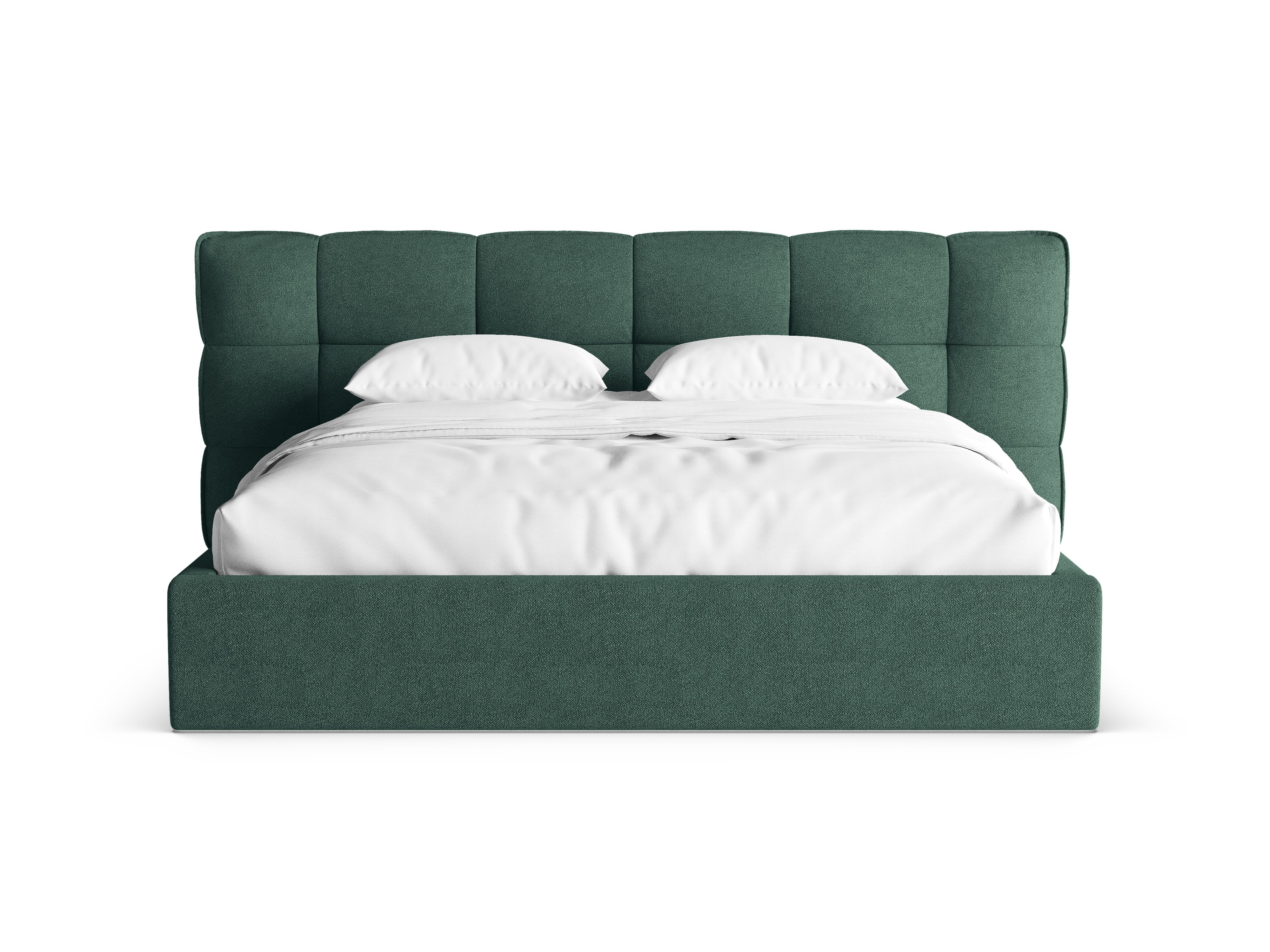 ERIC Bed with Storage in Green Boucle