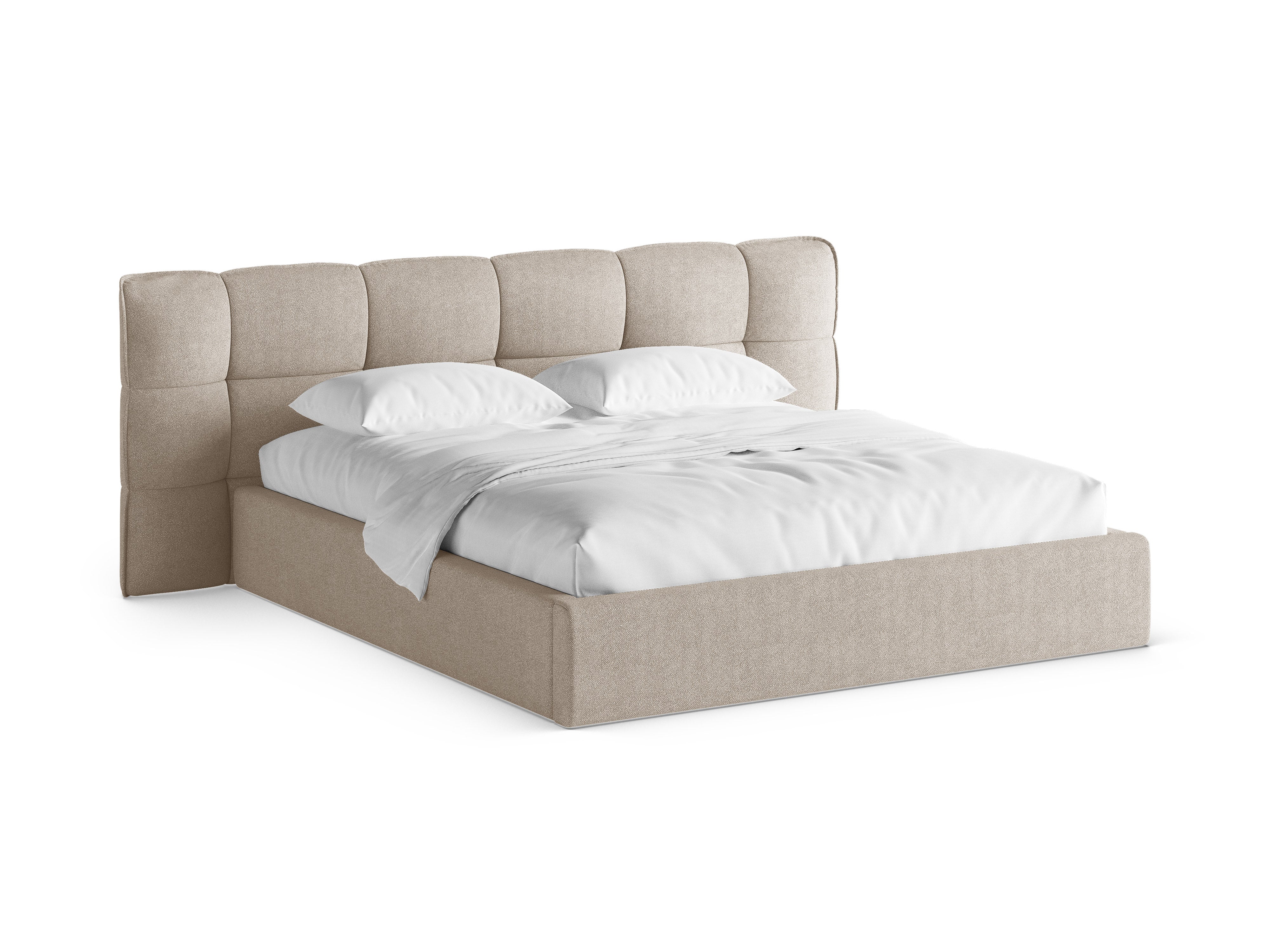 ERIC Bed with Storage in Dark Beige Boucle