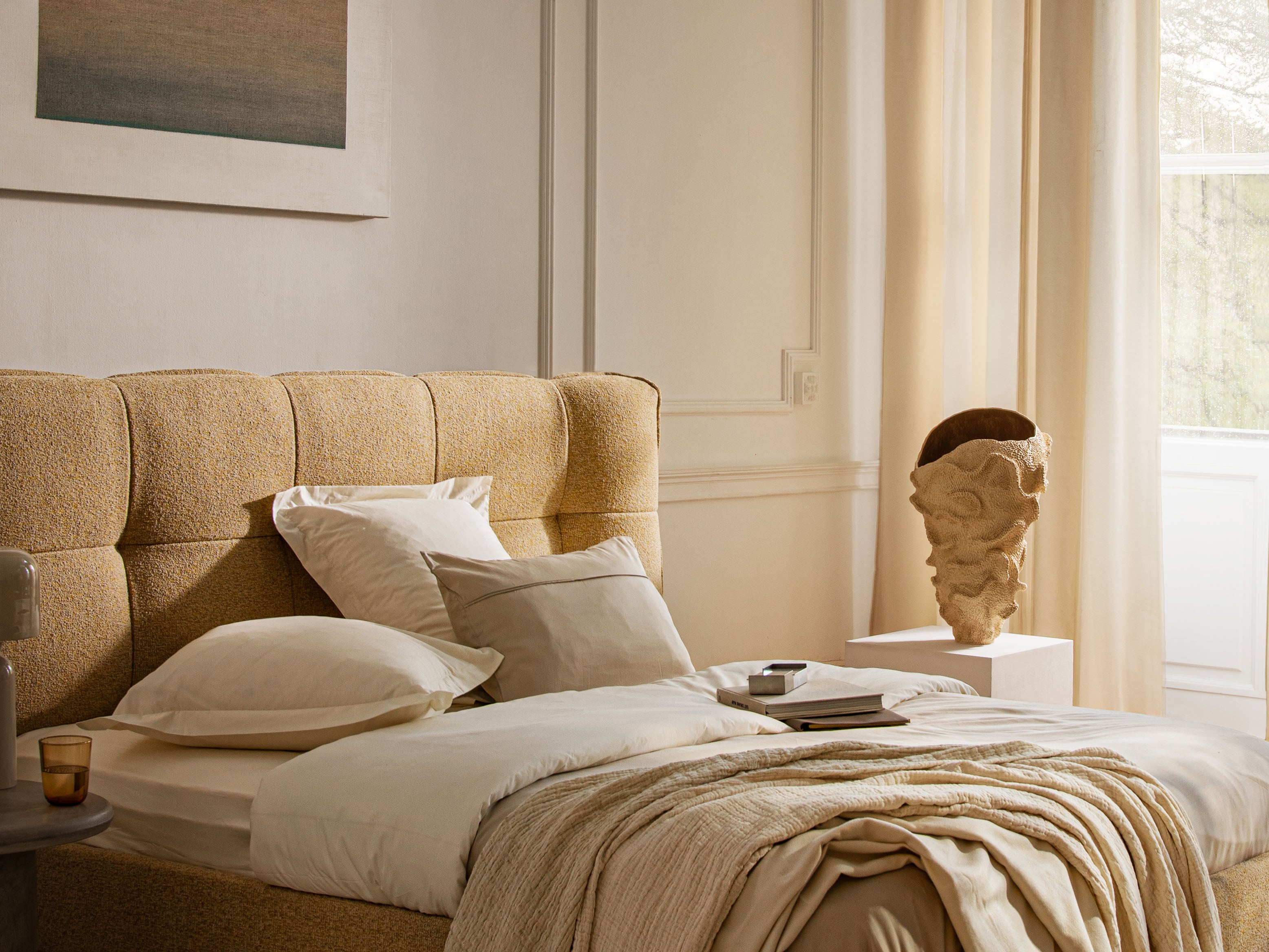 ERIC mint boucle bed