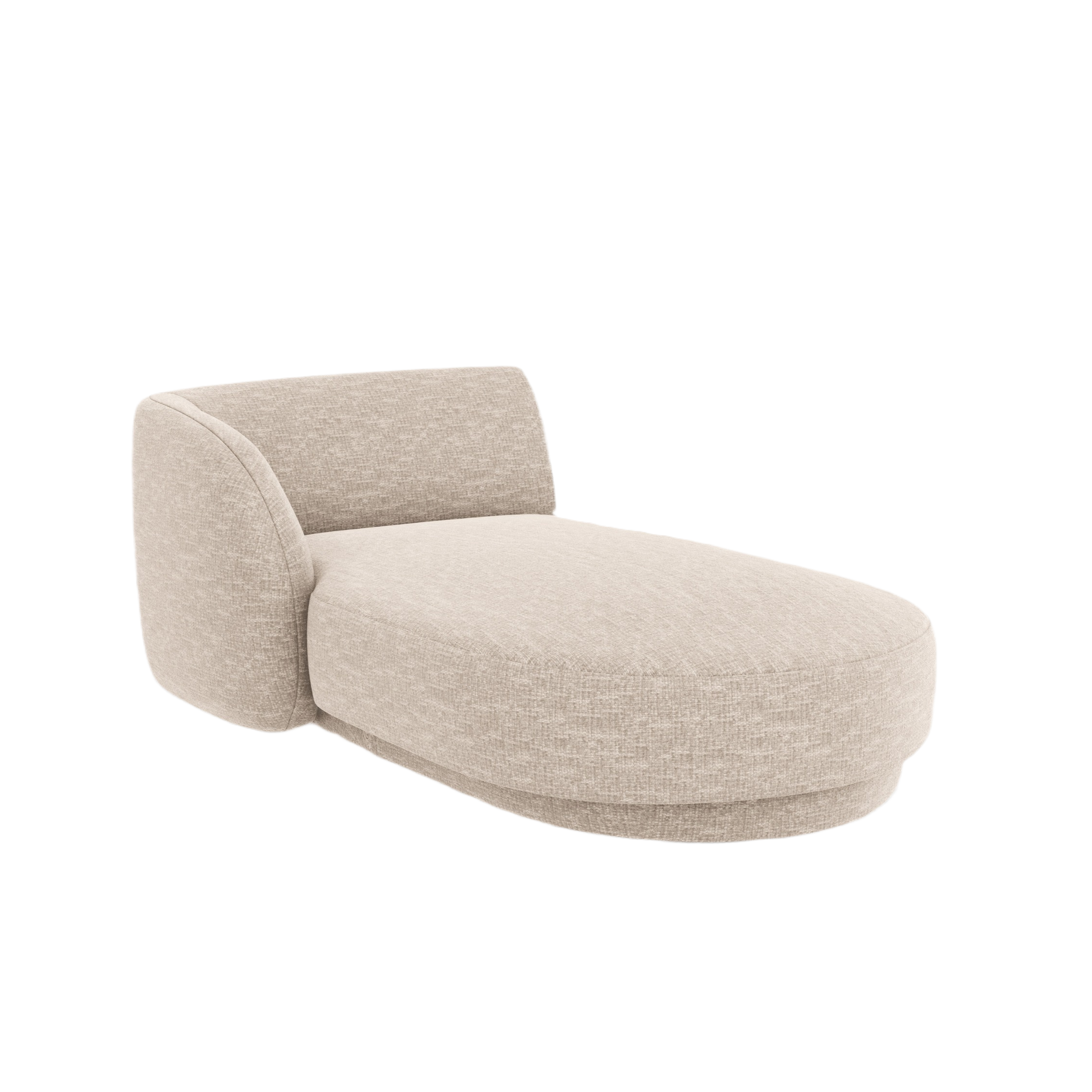 Left-facing chaise longue MILEY beige chenille