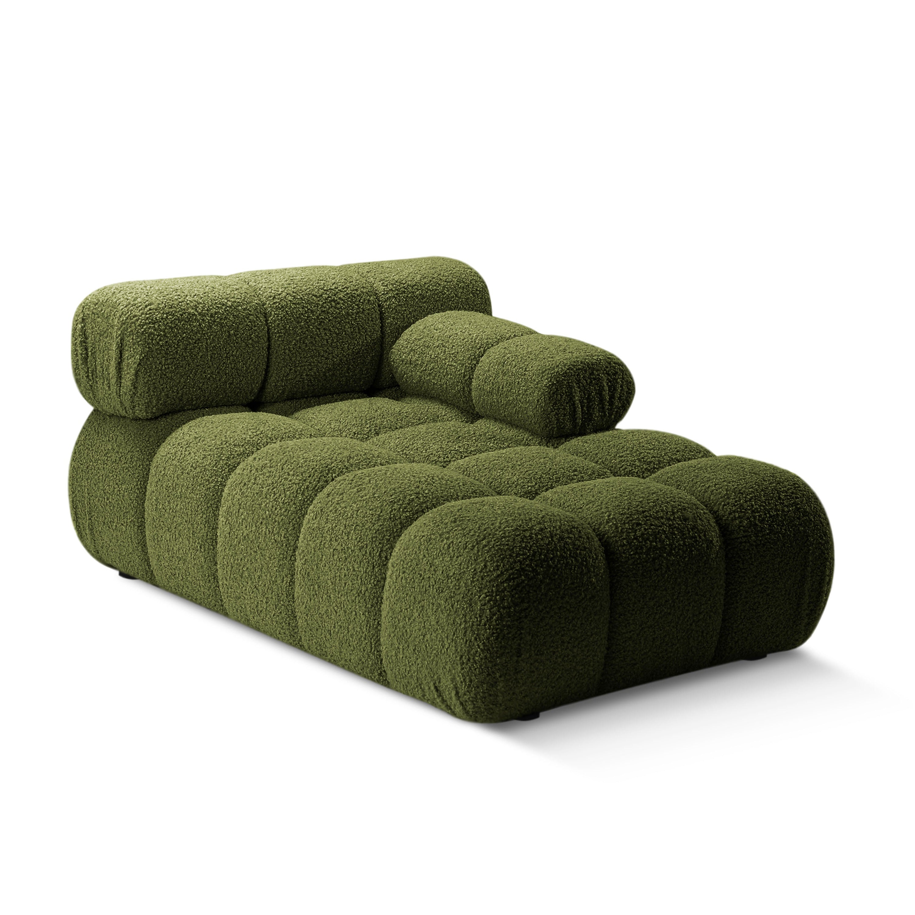 Szezlong prawostronny BELLIS zielony boucle